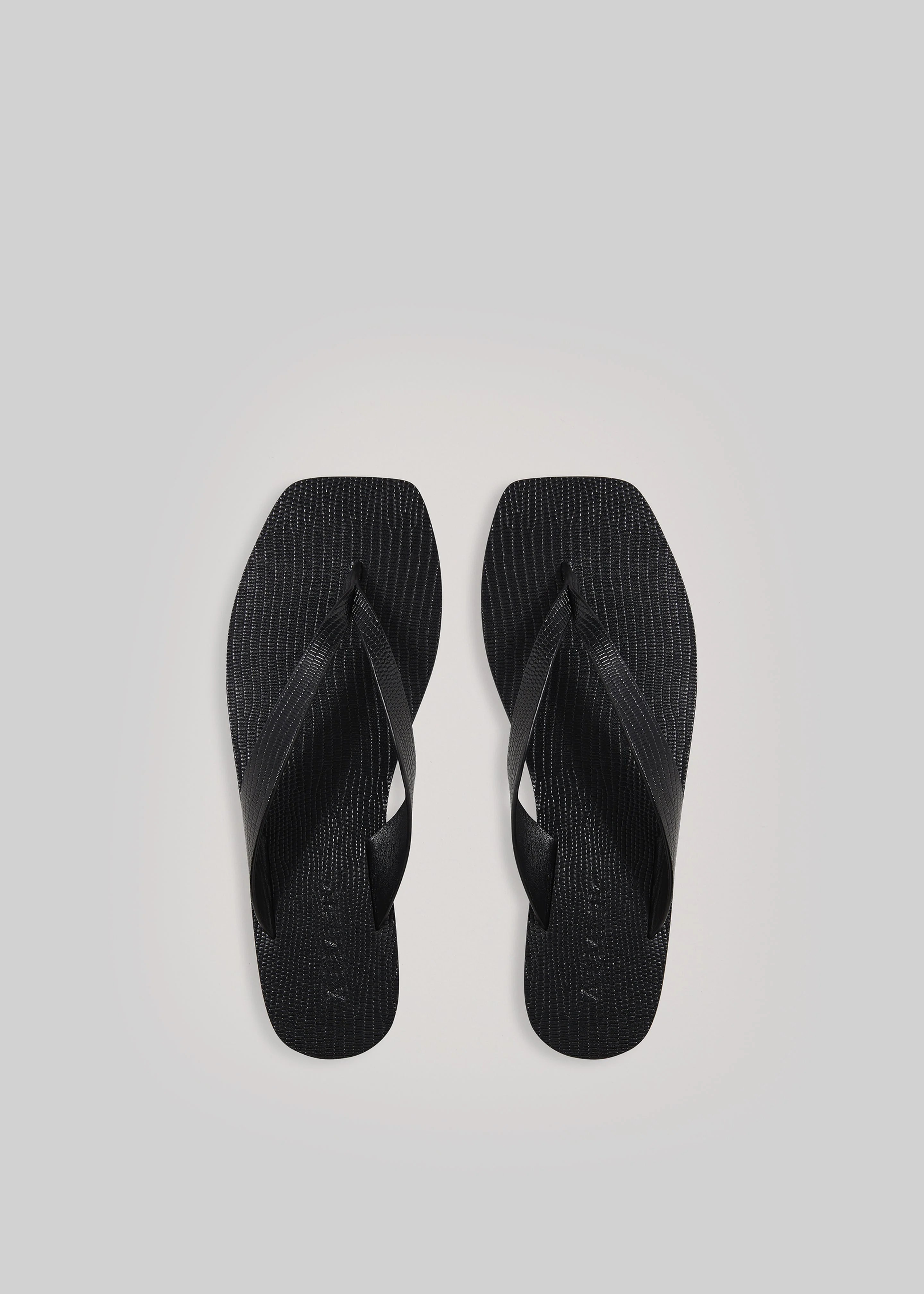 A.Emery The Kinto Sandals - Black Embossed Lizard - Image 3