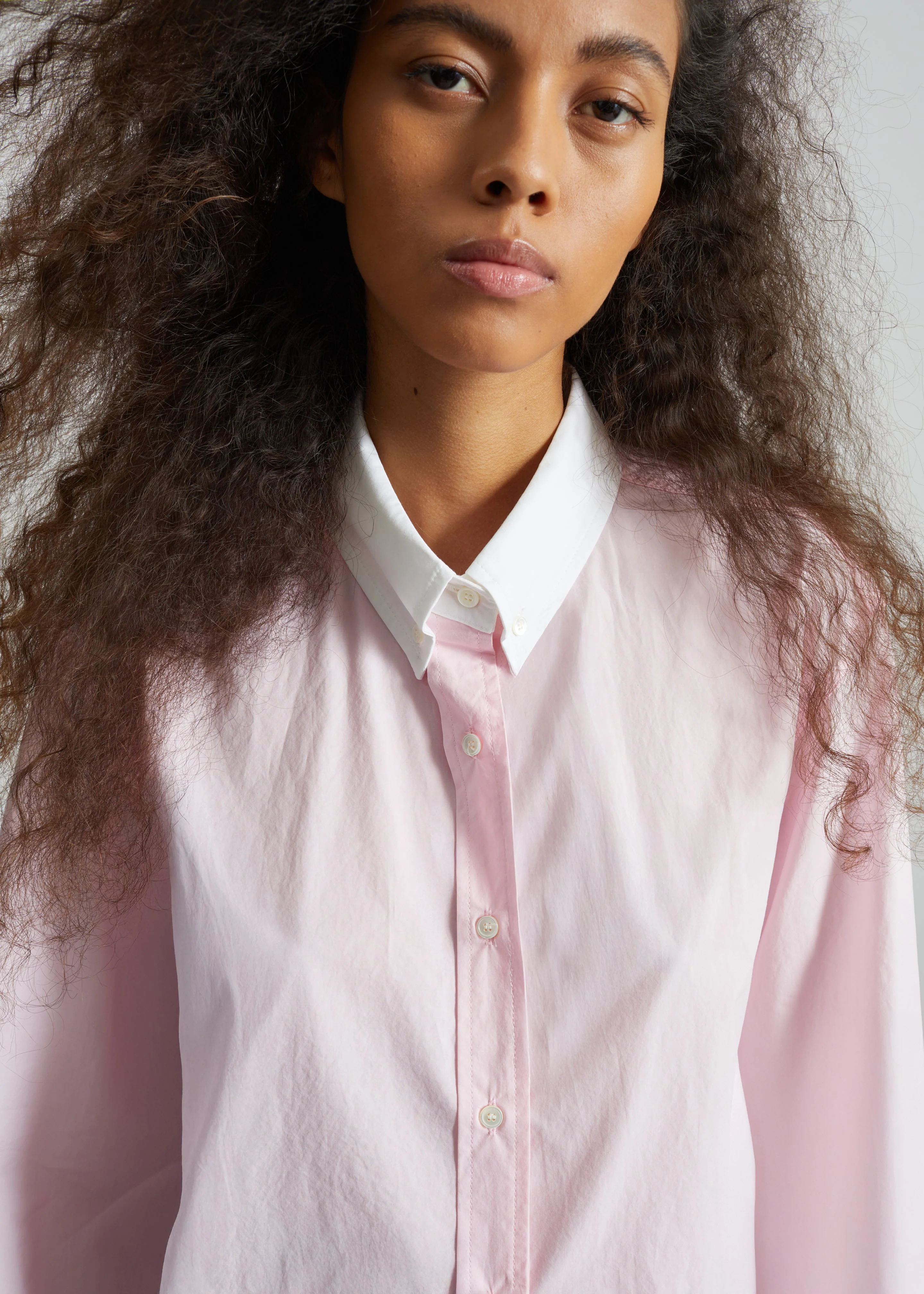 Aix Cropped Boxy Shirt - Pink