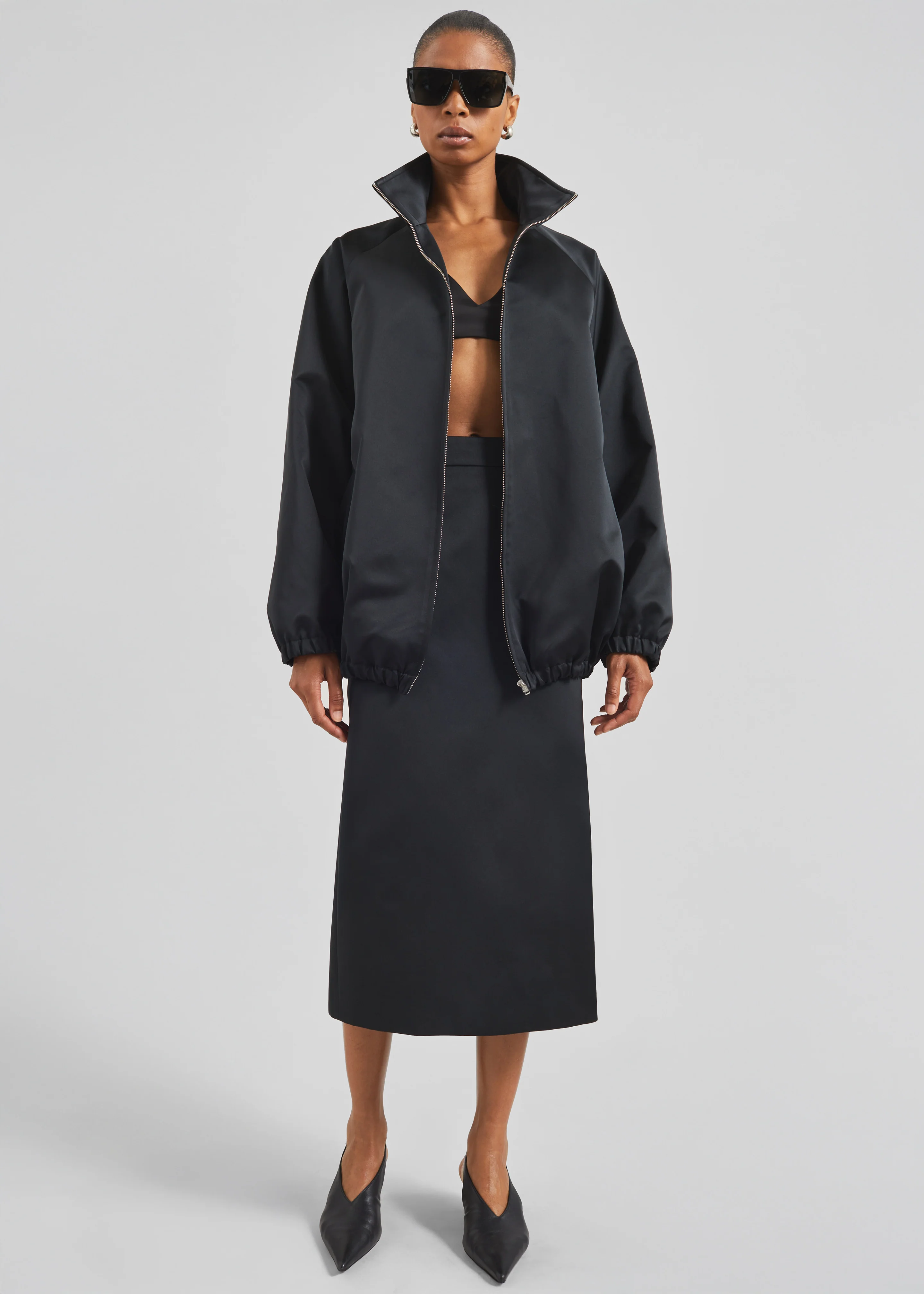 Alrose Satin Midi Skirt - Black - Image 2