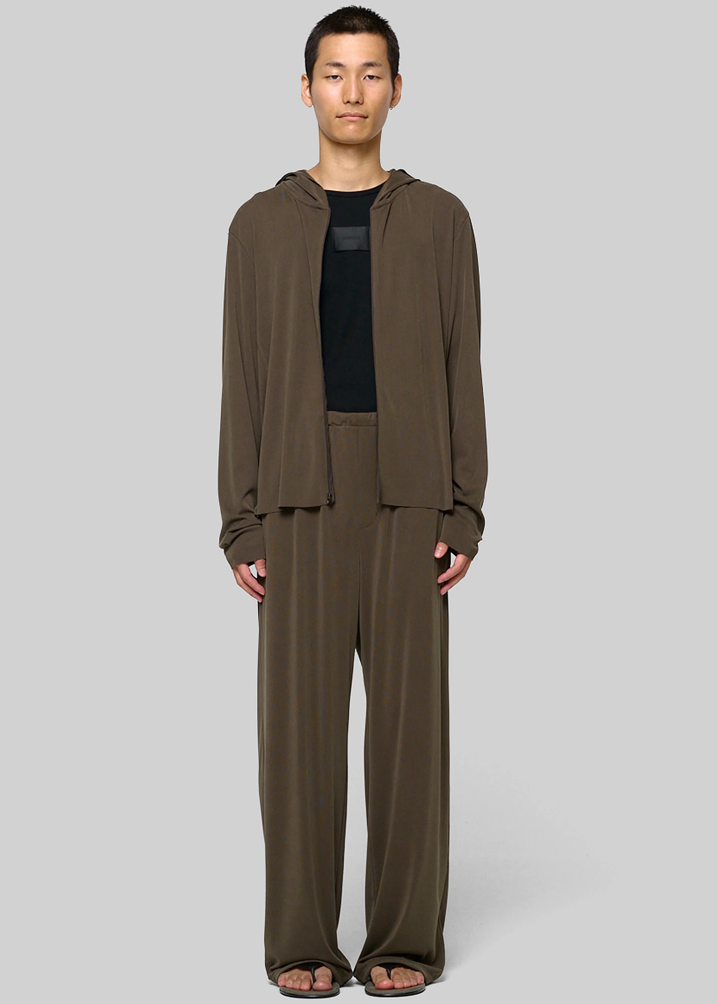Amomento Jersey Hooded Jumper - Brown - Image 3