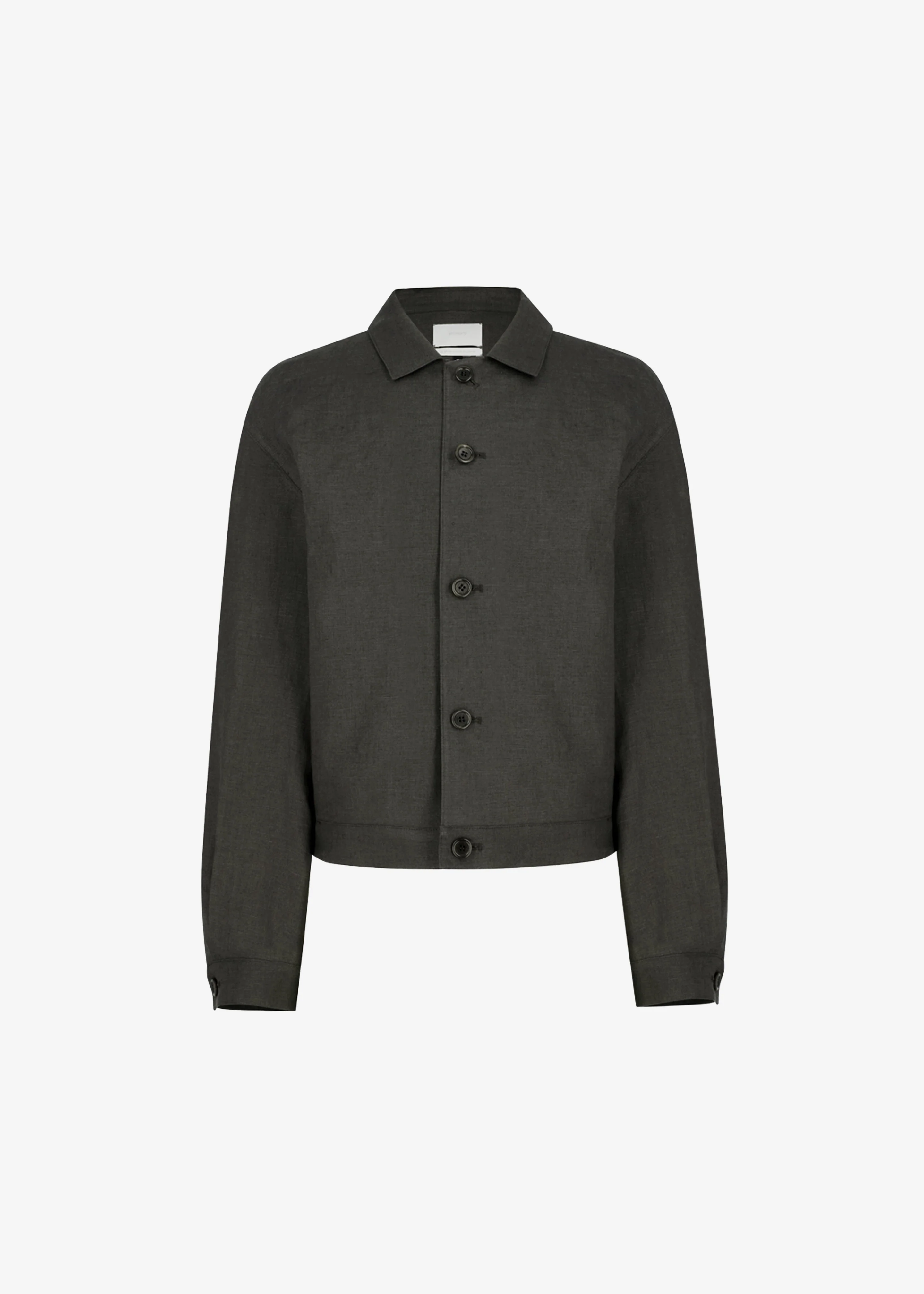 Amomento Linen Crop Jacket - Khaki Grey - Image 8