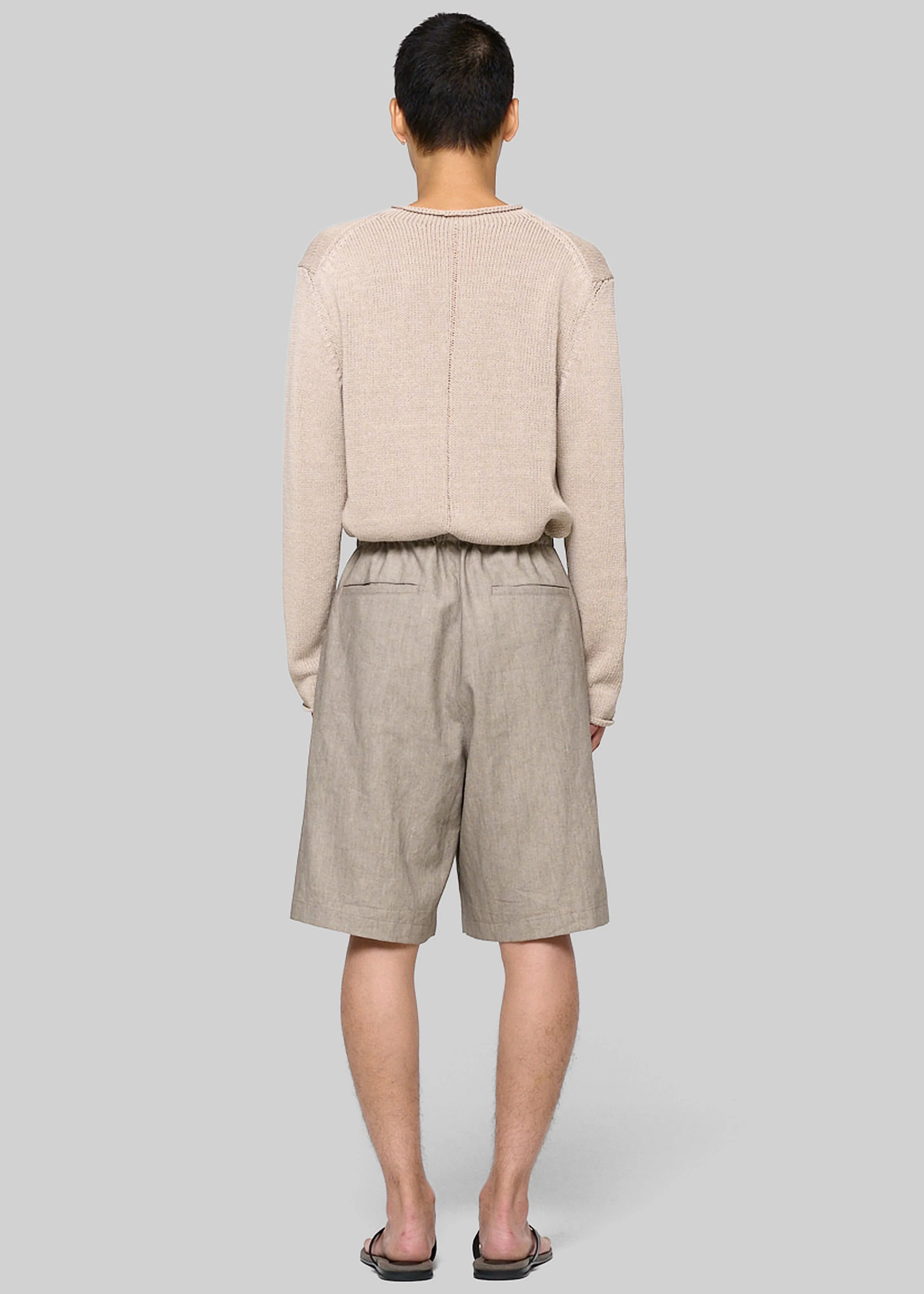 Amomento Linen Drawstring Shorts - Beige - Image 4