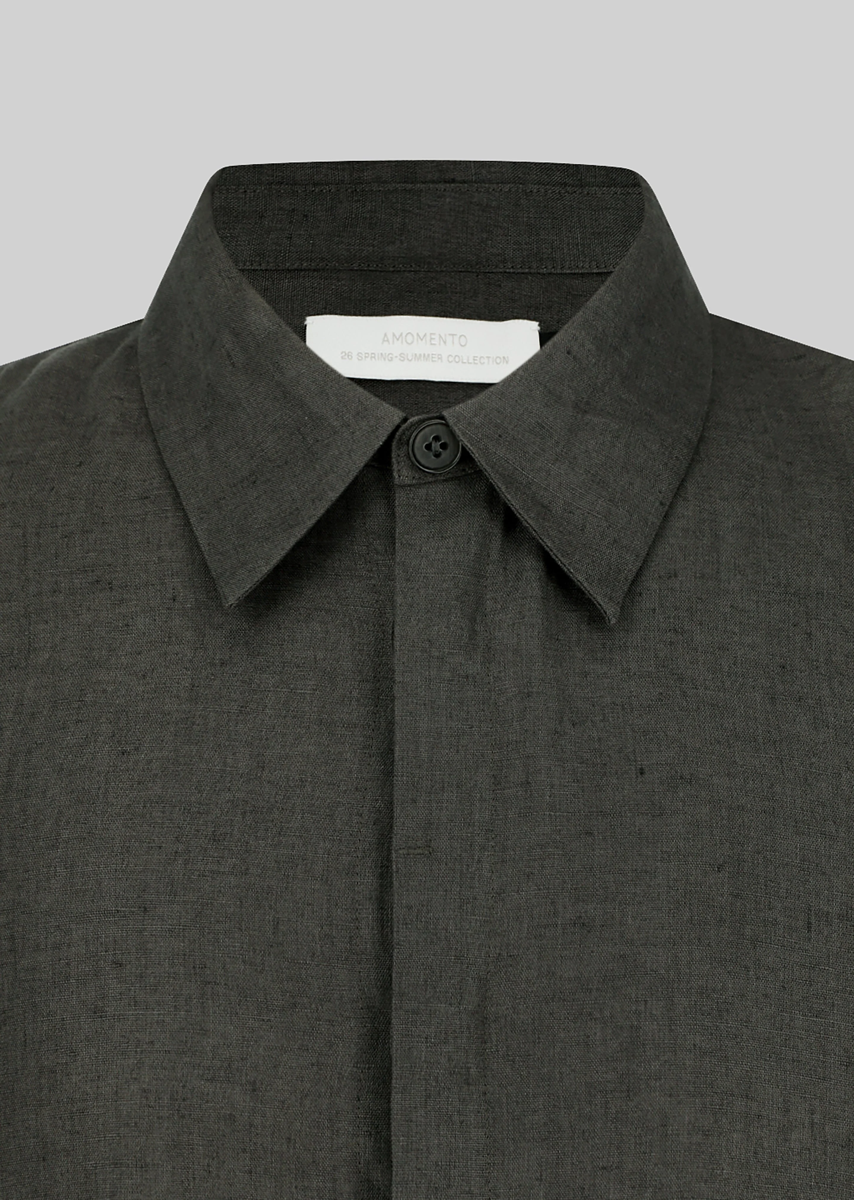 Amomento Linen Oversized Shirt - Khaki Grey - Image 7
