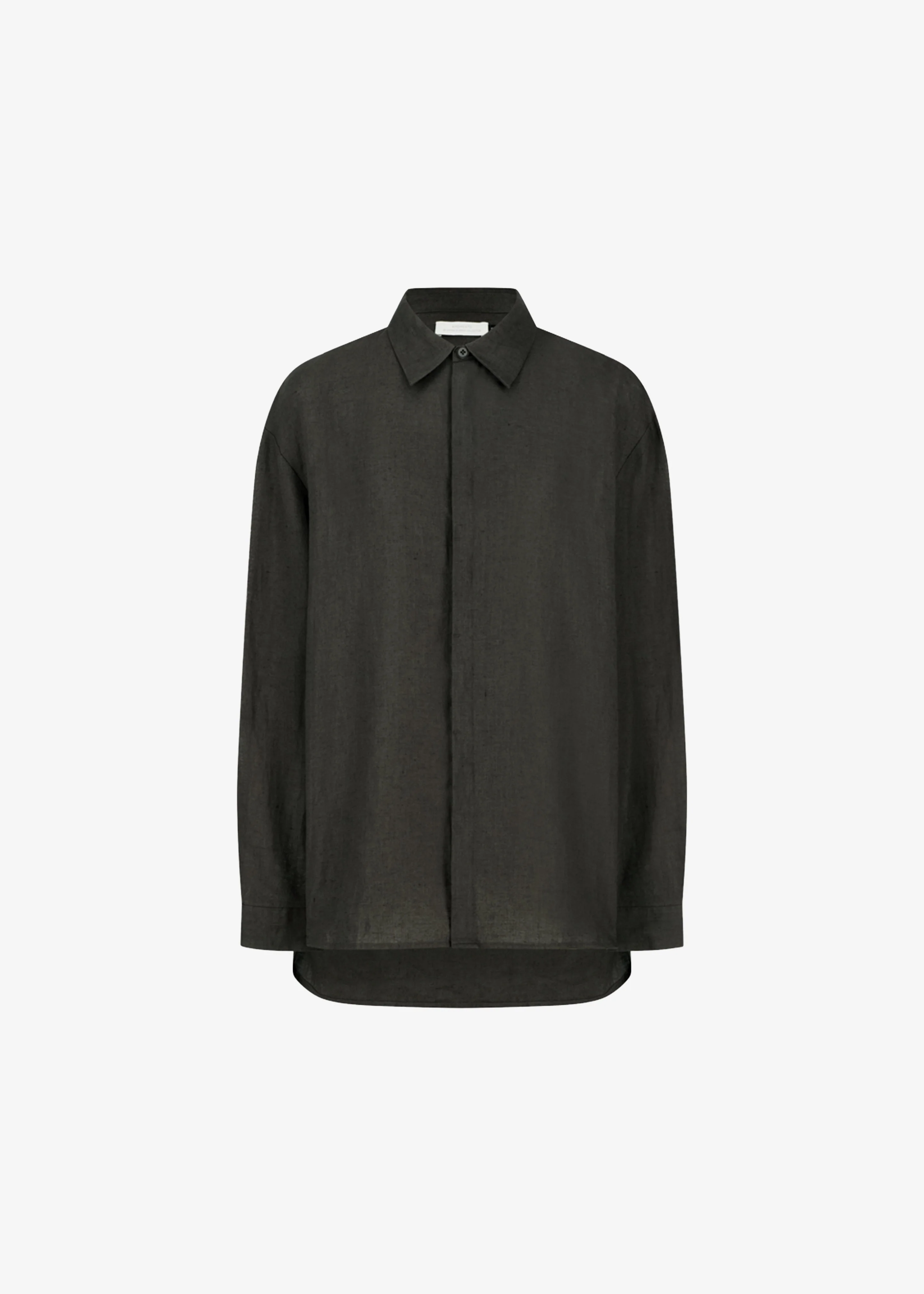 Amomento Linen Oversized Shirt - Khaki Grey - Image 9