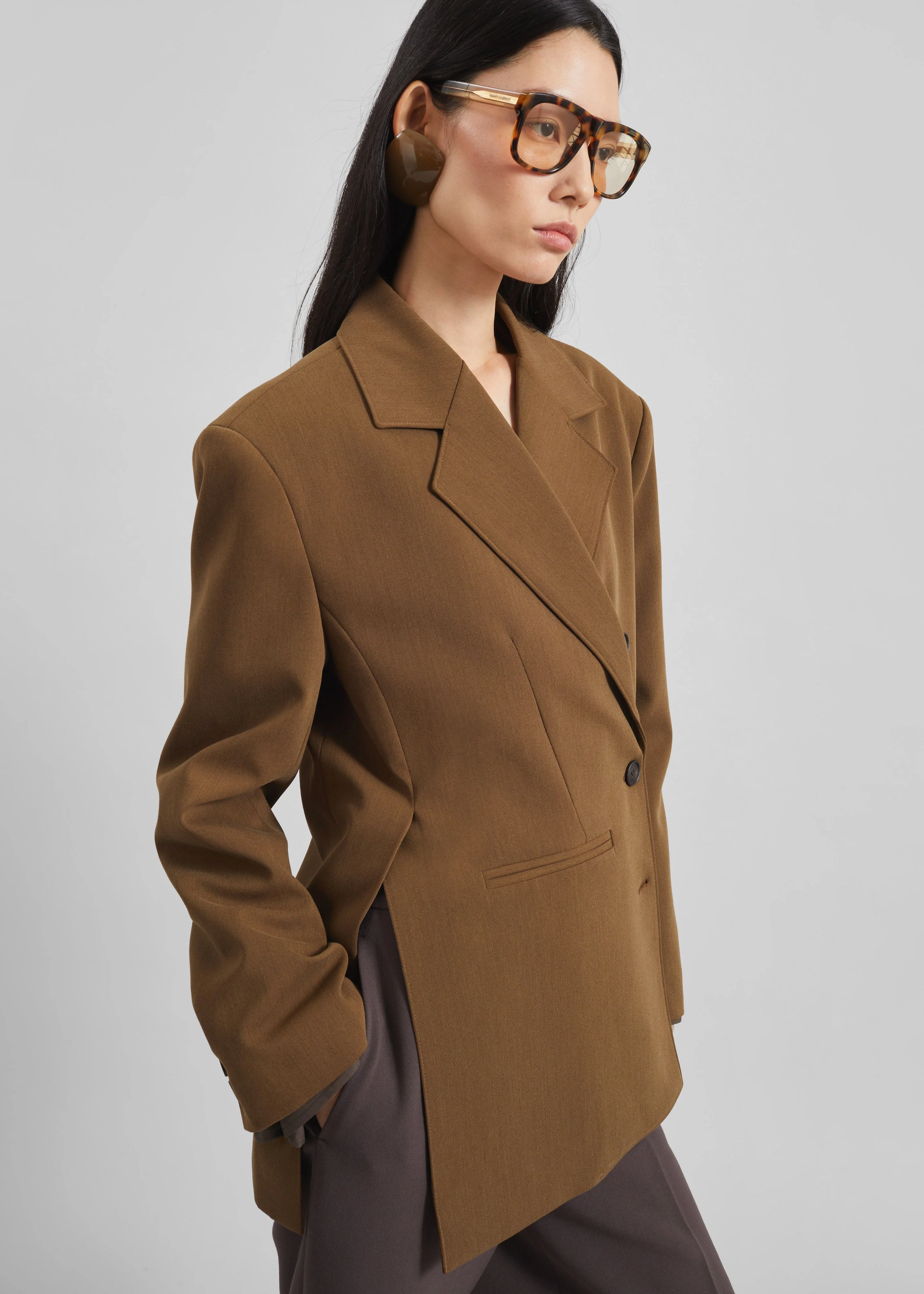 Antwerp Wrap Blazer - Brown - Image 4