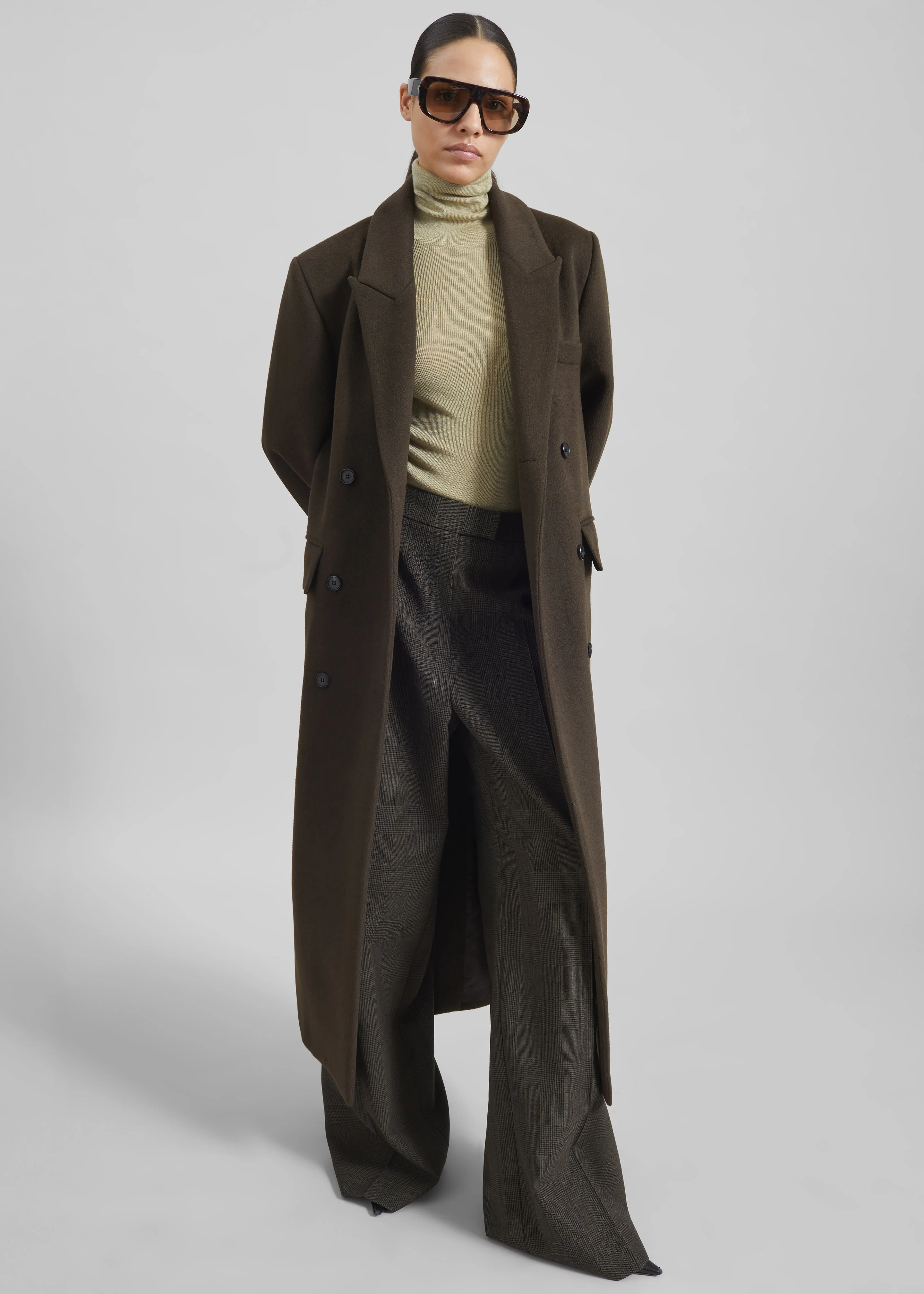 Atlin Wool Double-Breasted Coat - Brown - Image 6