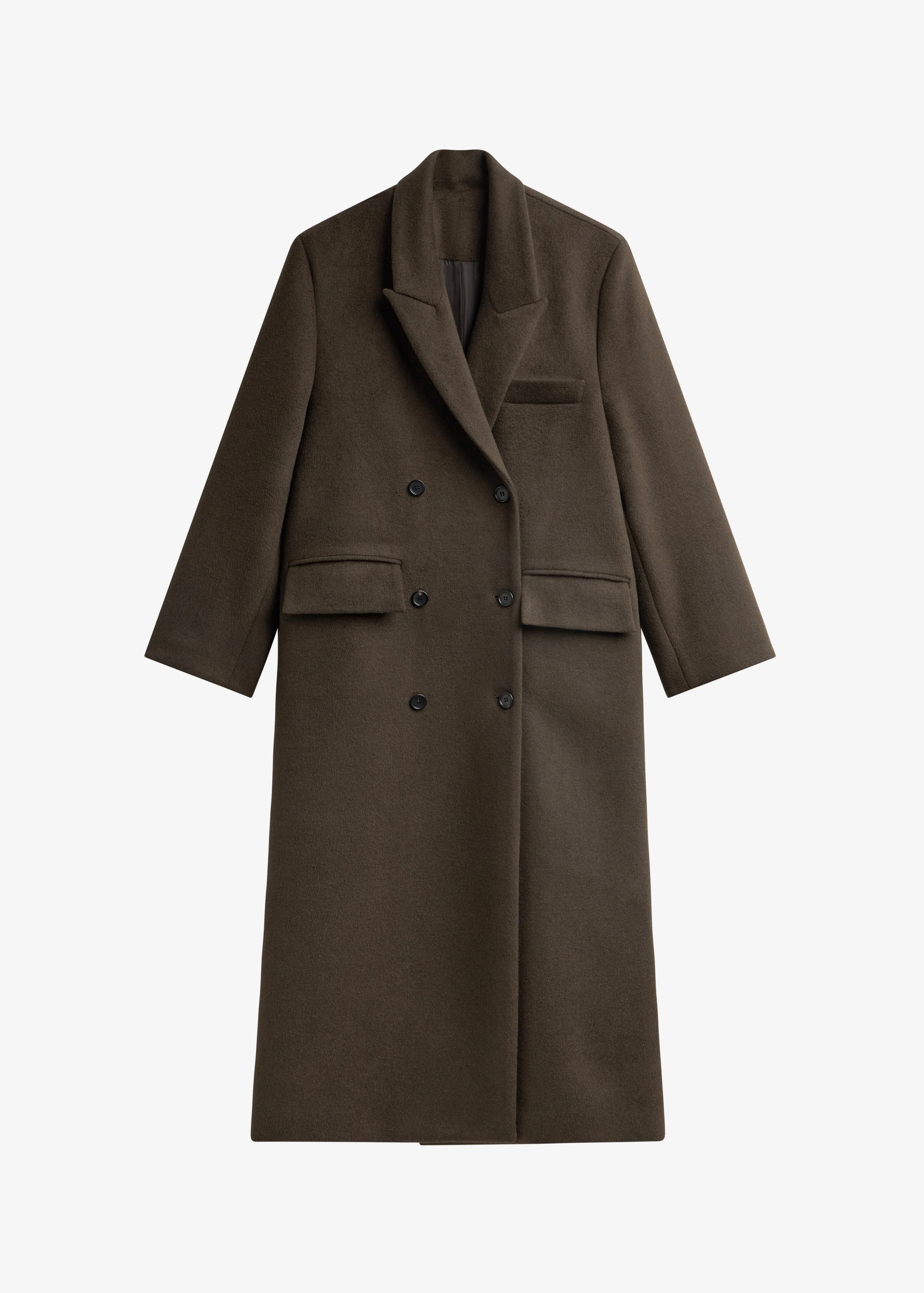 Atlin Wool Double-Breasted Coat - Brown - Image 8