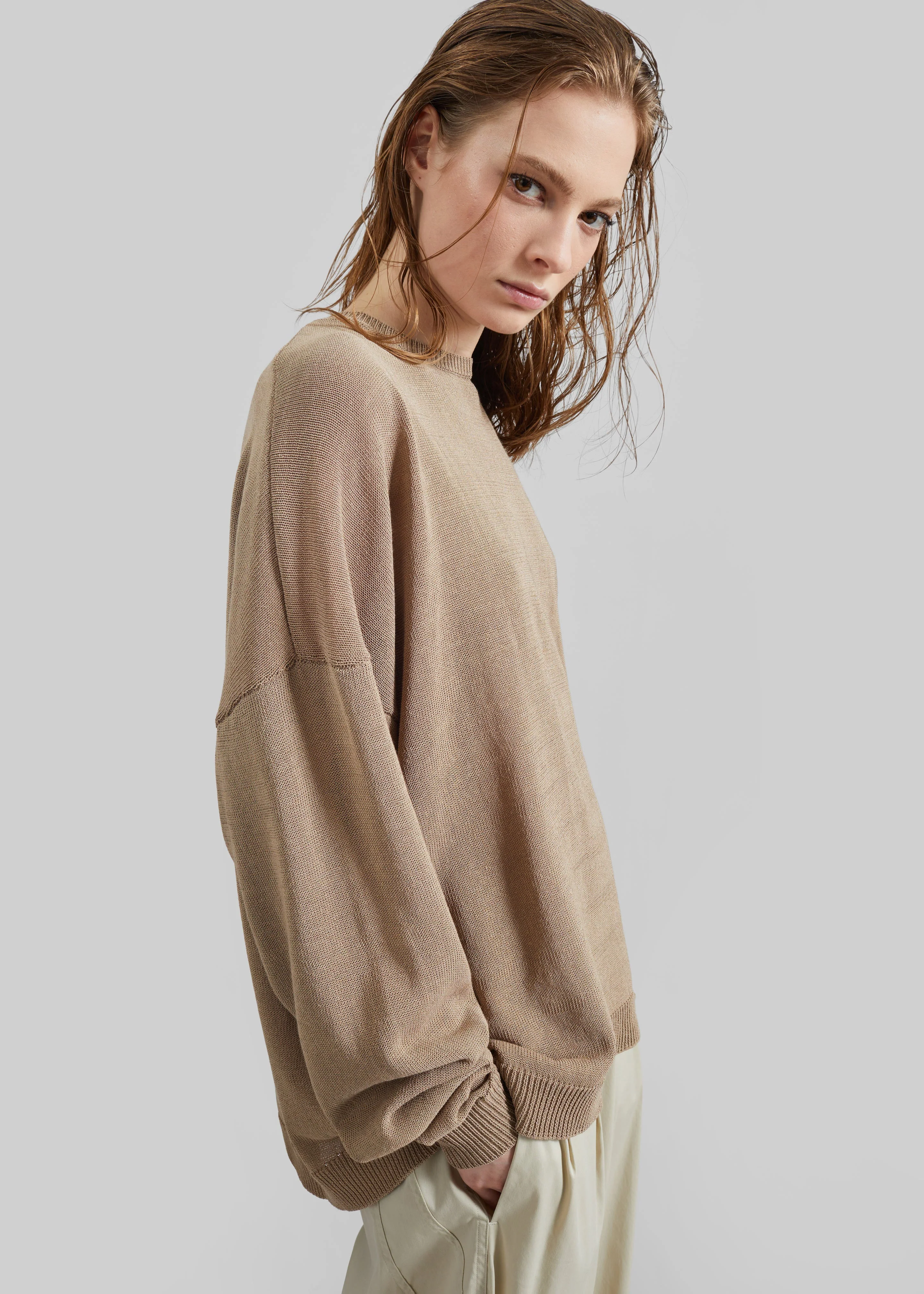Basel Crew Neck Sweater - Beige - Image 6
