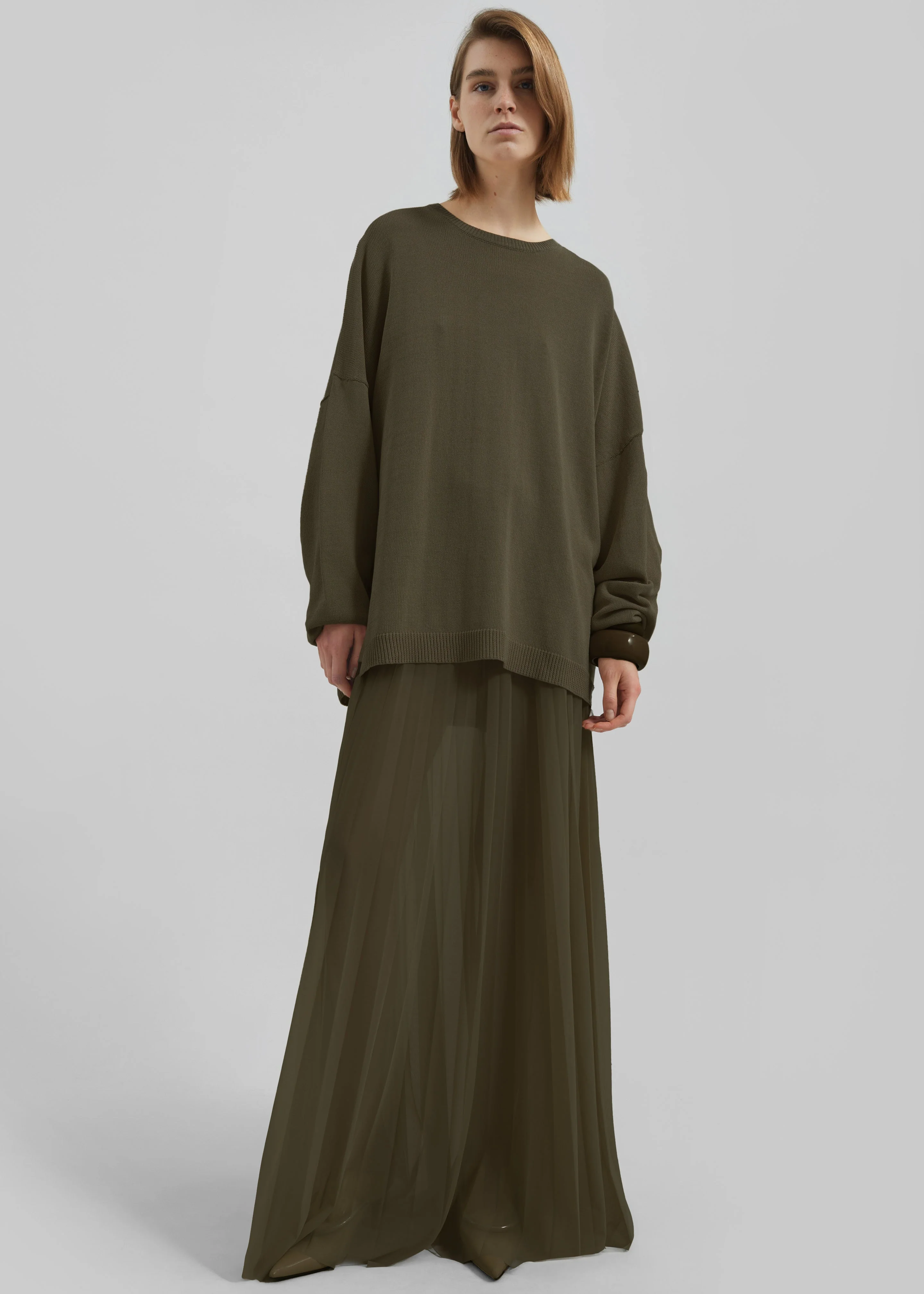 Basel Crew Neck Sweater - Khaki - Image 5