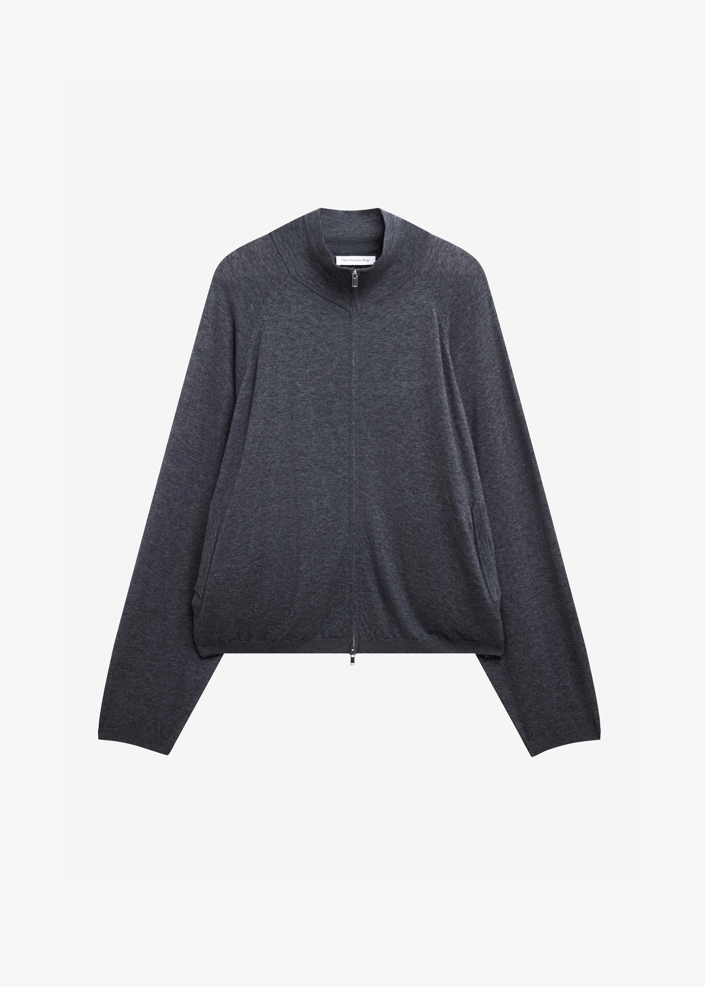 Baxe Knit Track Jacket - Dark Grey Melange - Image 6