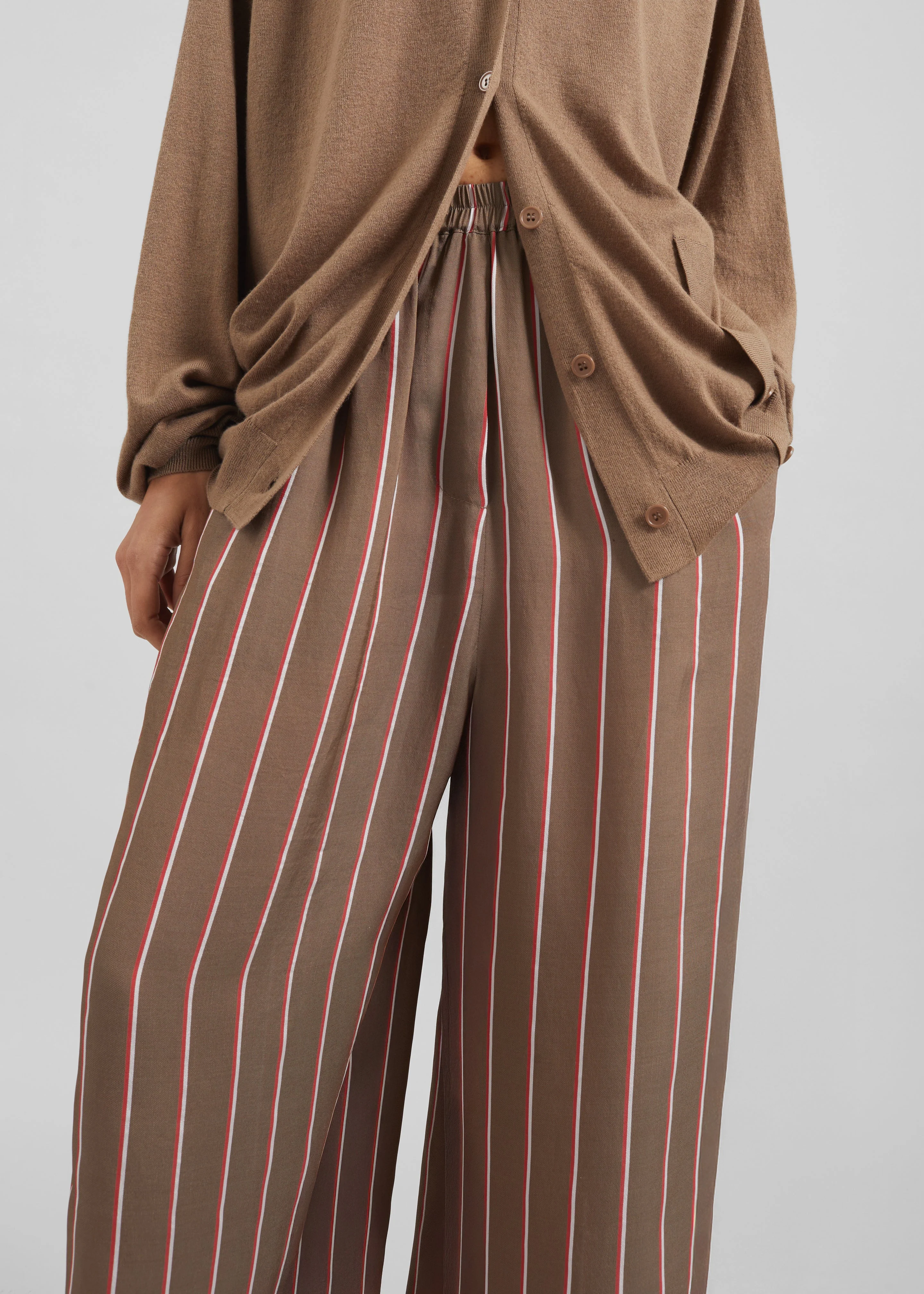 Baxter Fluid Track Pants - Brown Multi Stripe - Image 4
