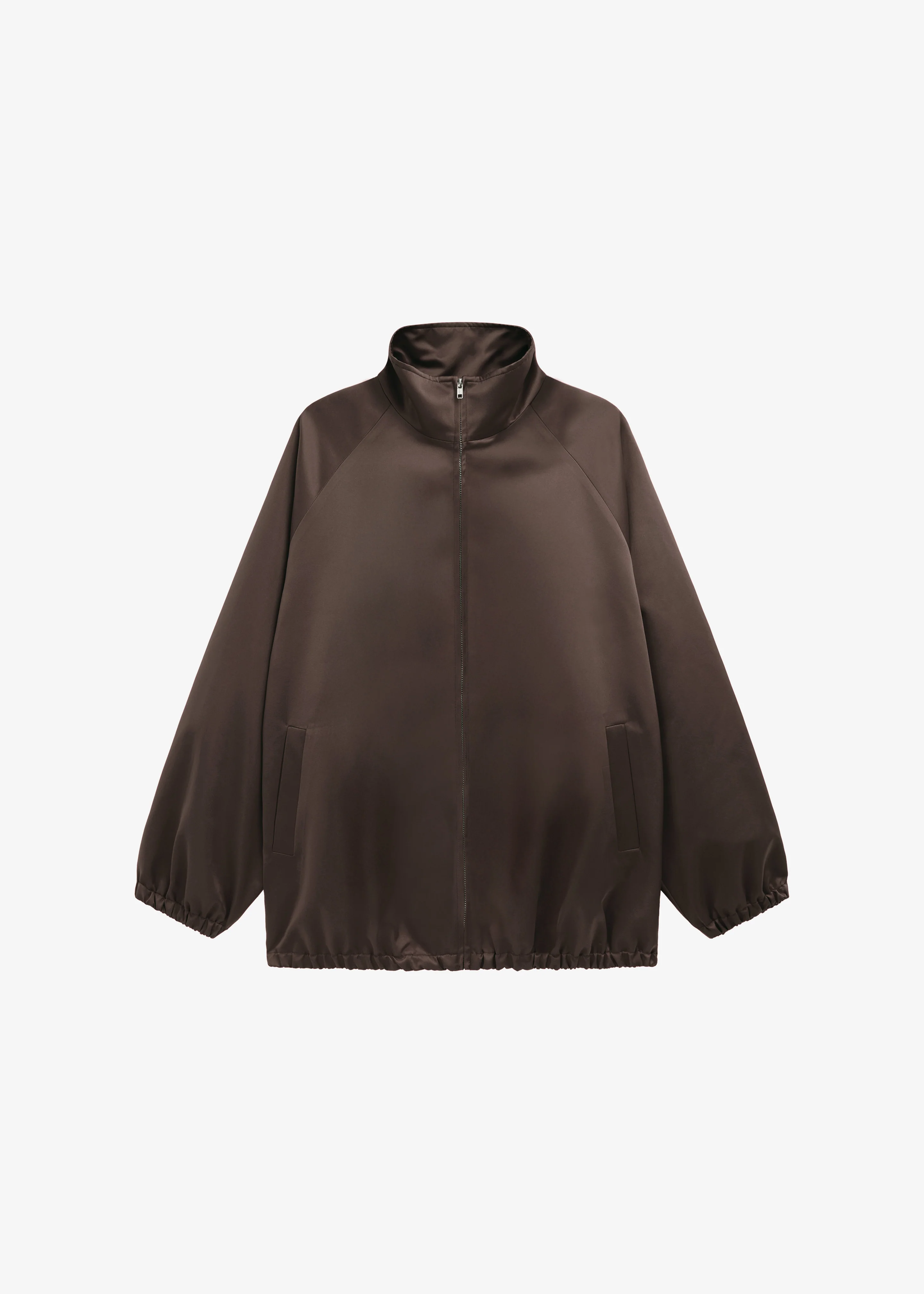 Baxter Satin Track Jacket - Brown - Image 11