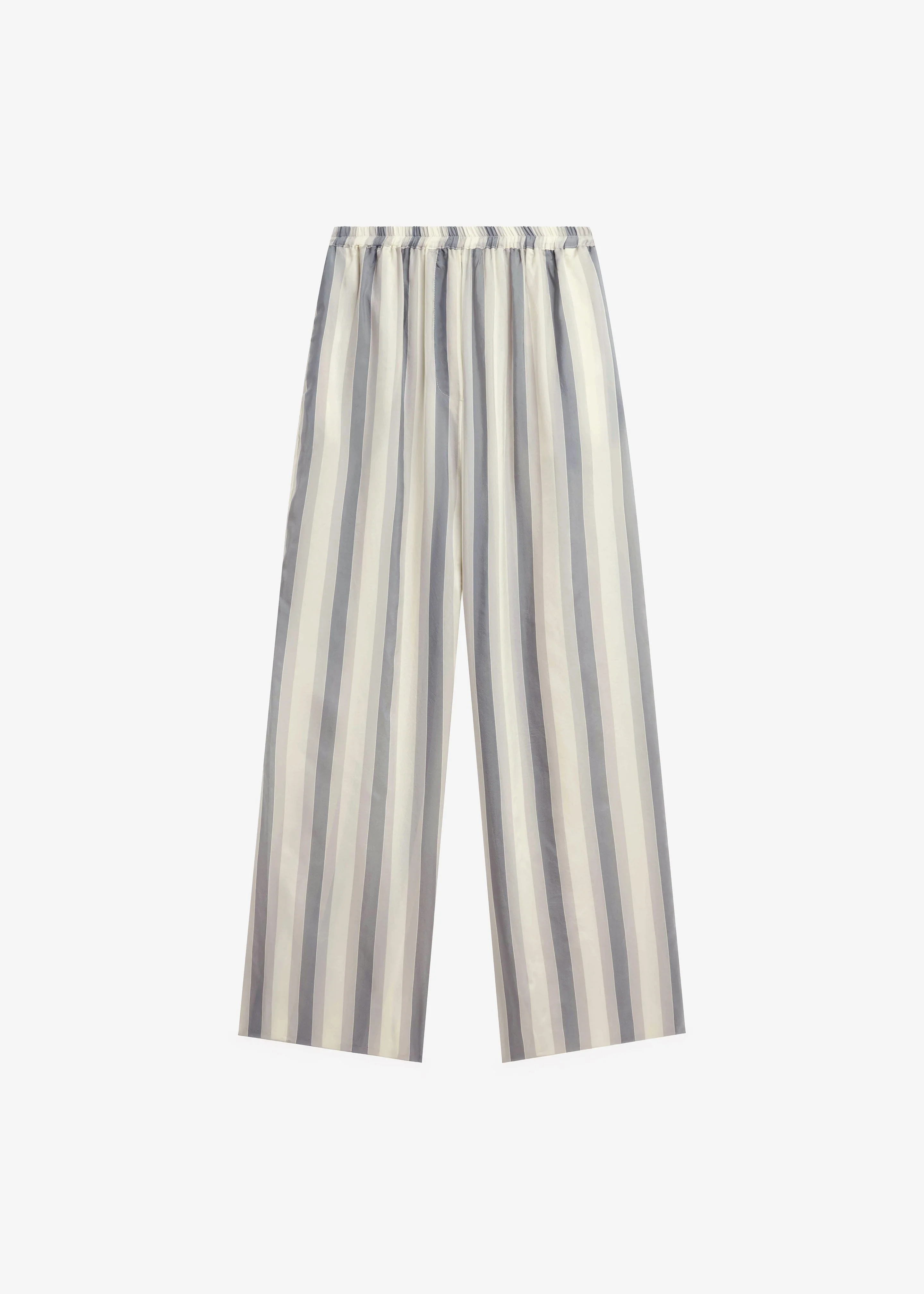 Baxter Sheer Fluid Track Pants - White/Grey Stripe - Image 8