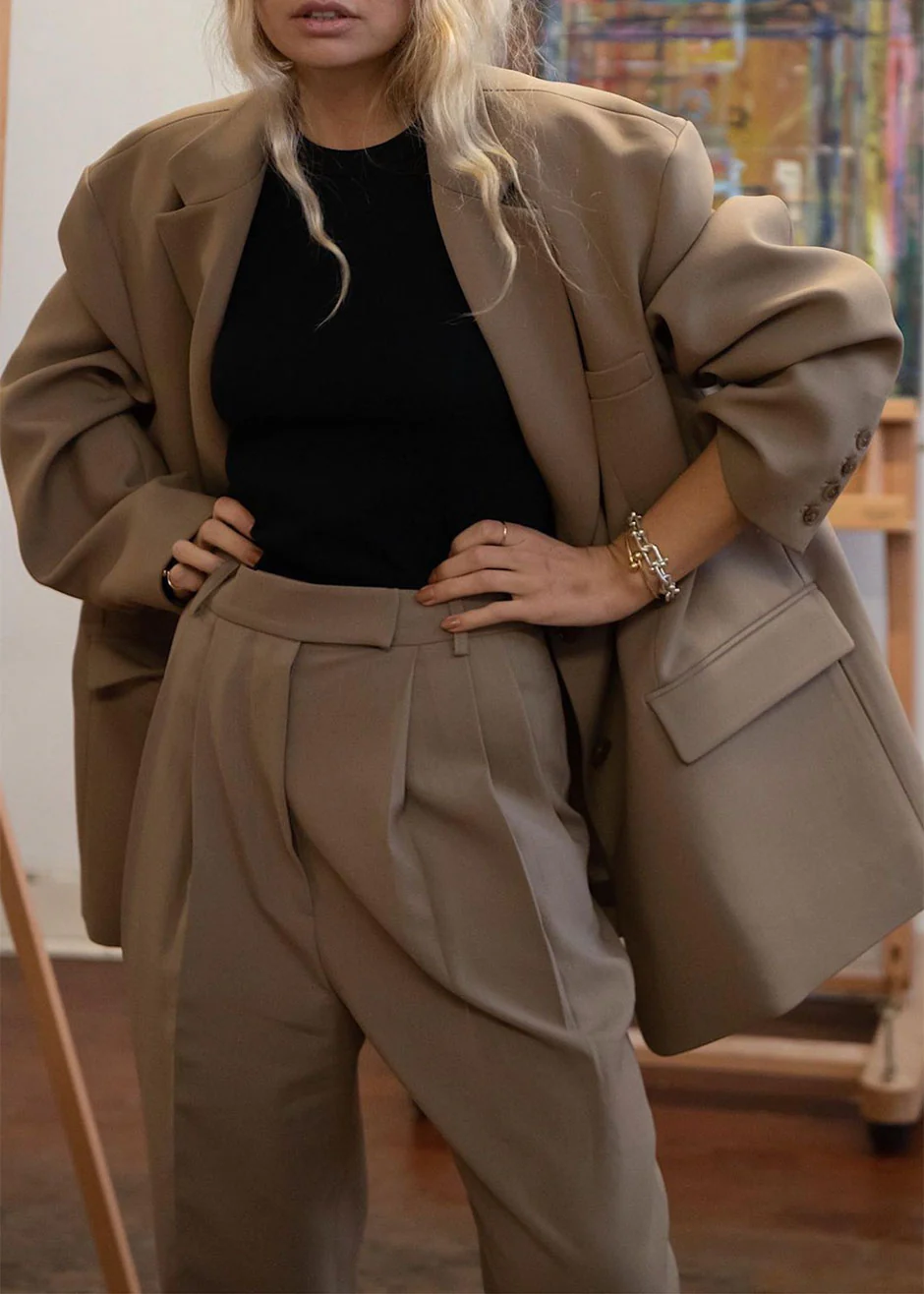 Bea Suit Pants - Latte - Image 8