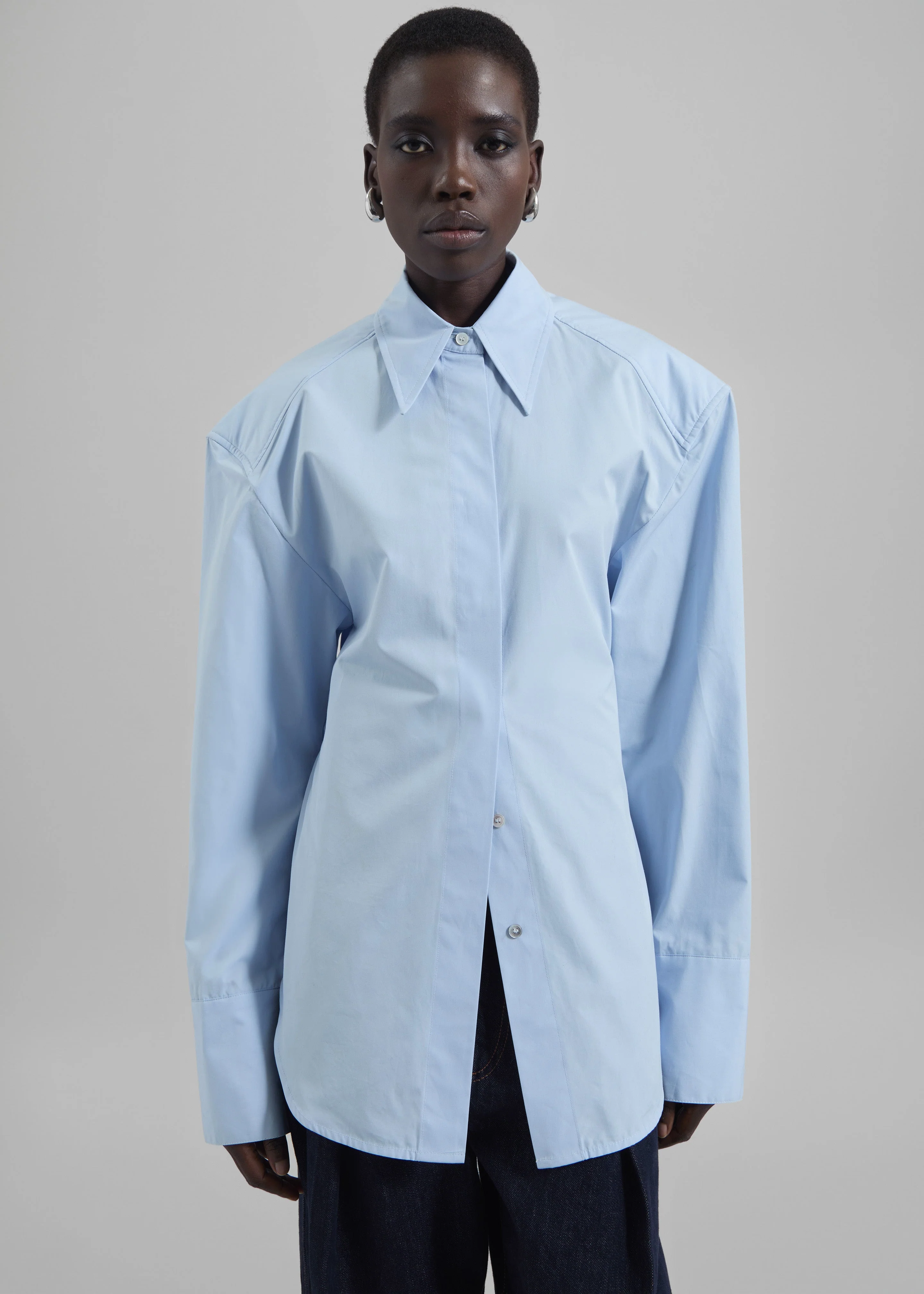 Bec Padded Shirt - Light Blue - Image 3