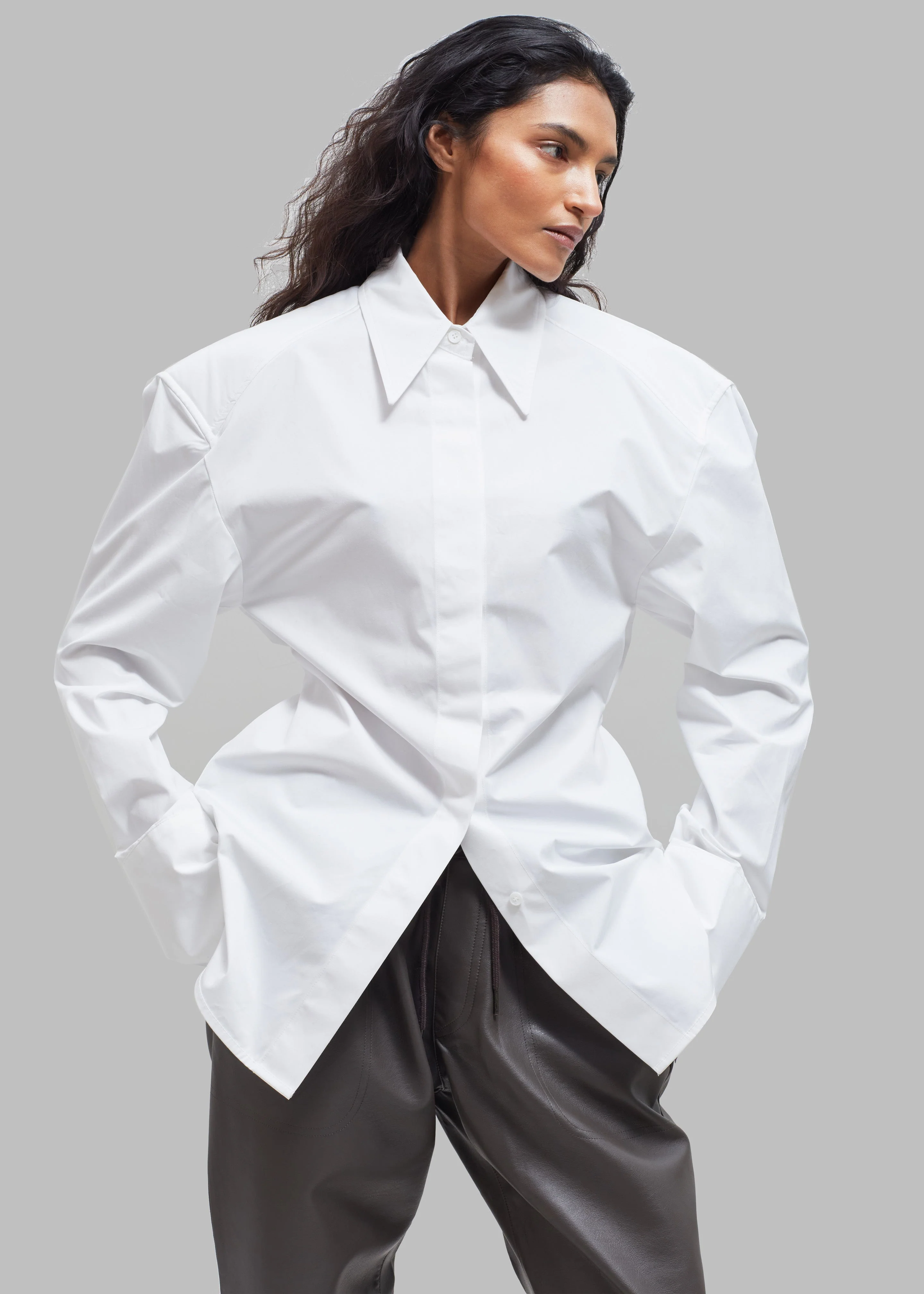 Bec Padded Shirt - White - Image 6