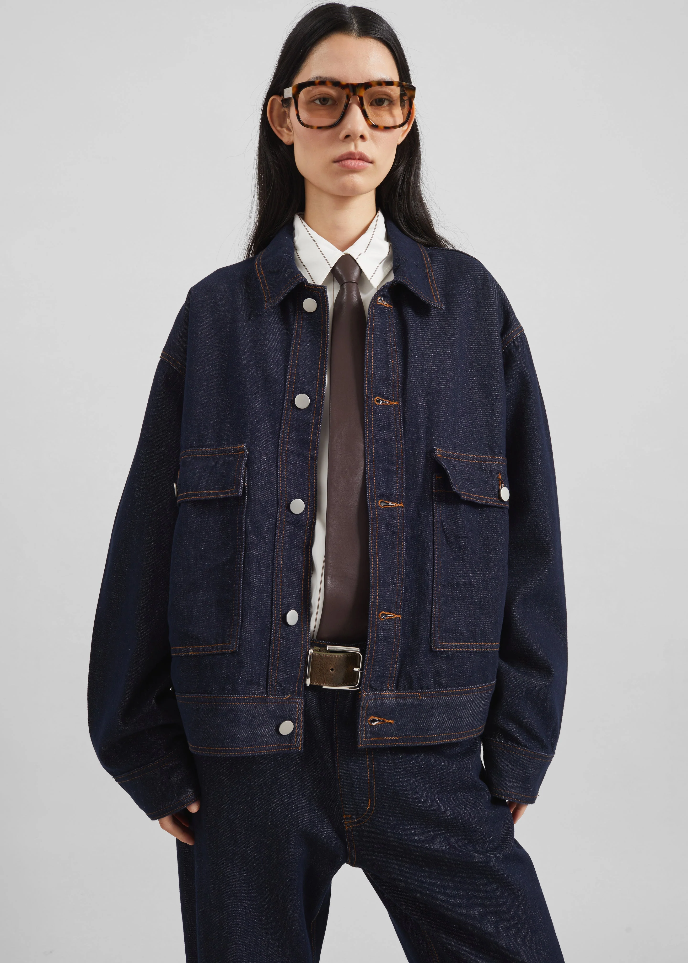 Belden Boxy Denim Jacket - Dark Wash