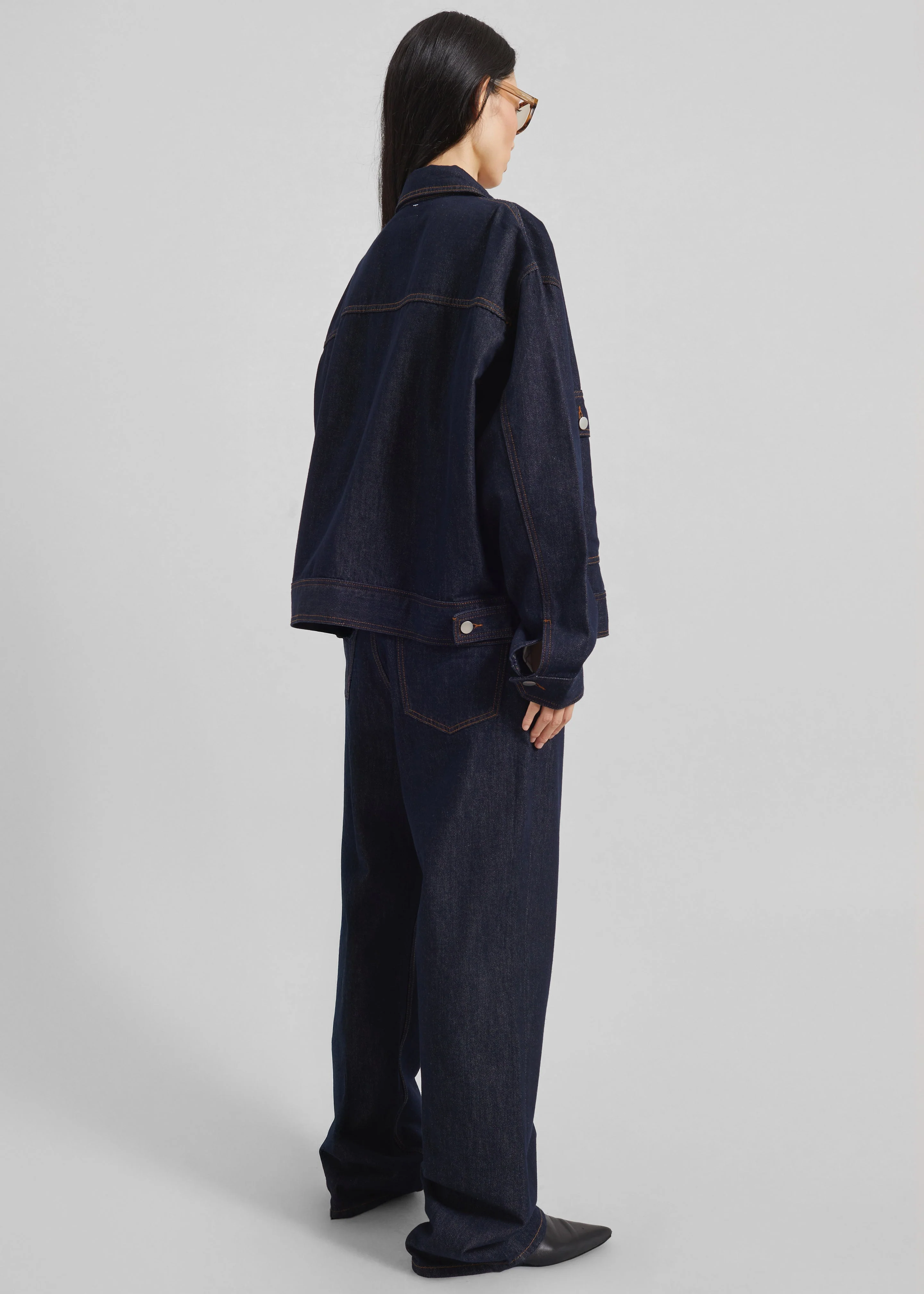 Belden Boxy Denim Jacket - Dark Wash - Image 6
