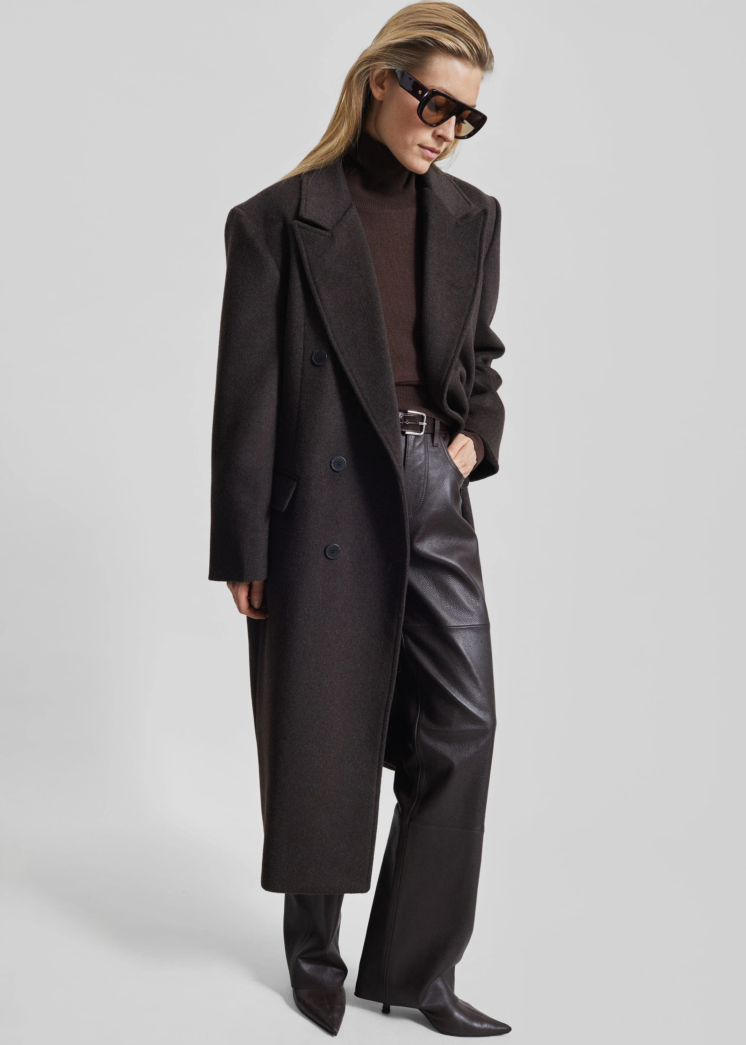 Bellace Wool Coat - Brown