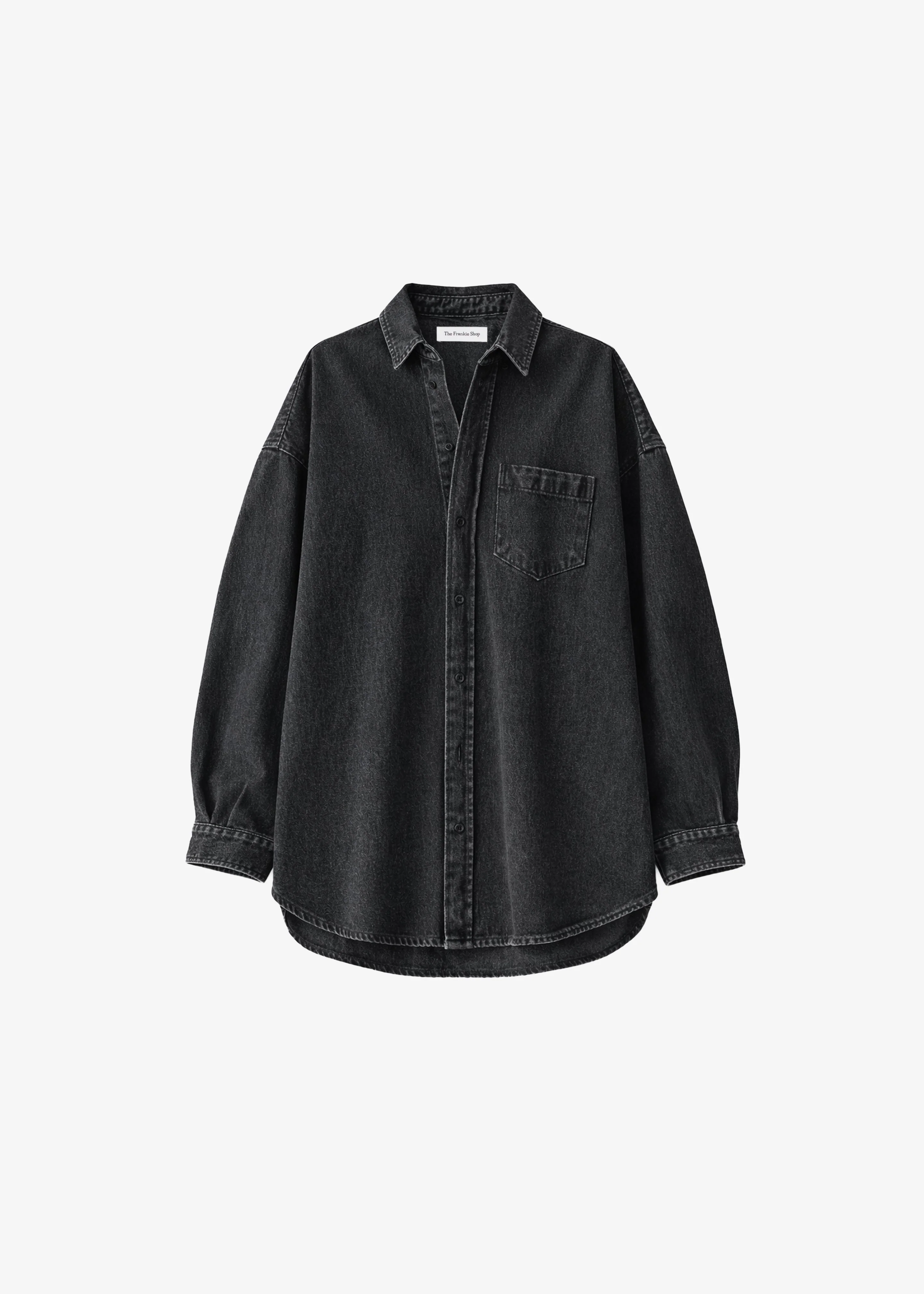 Belvis Oversized Denim Shirt - Black Wash - Image 6