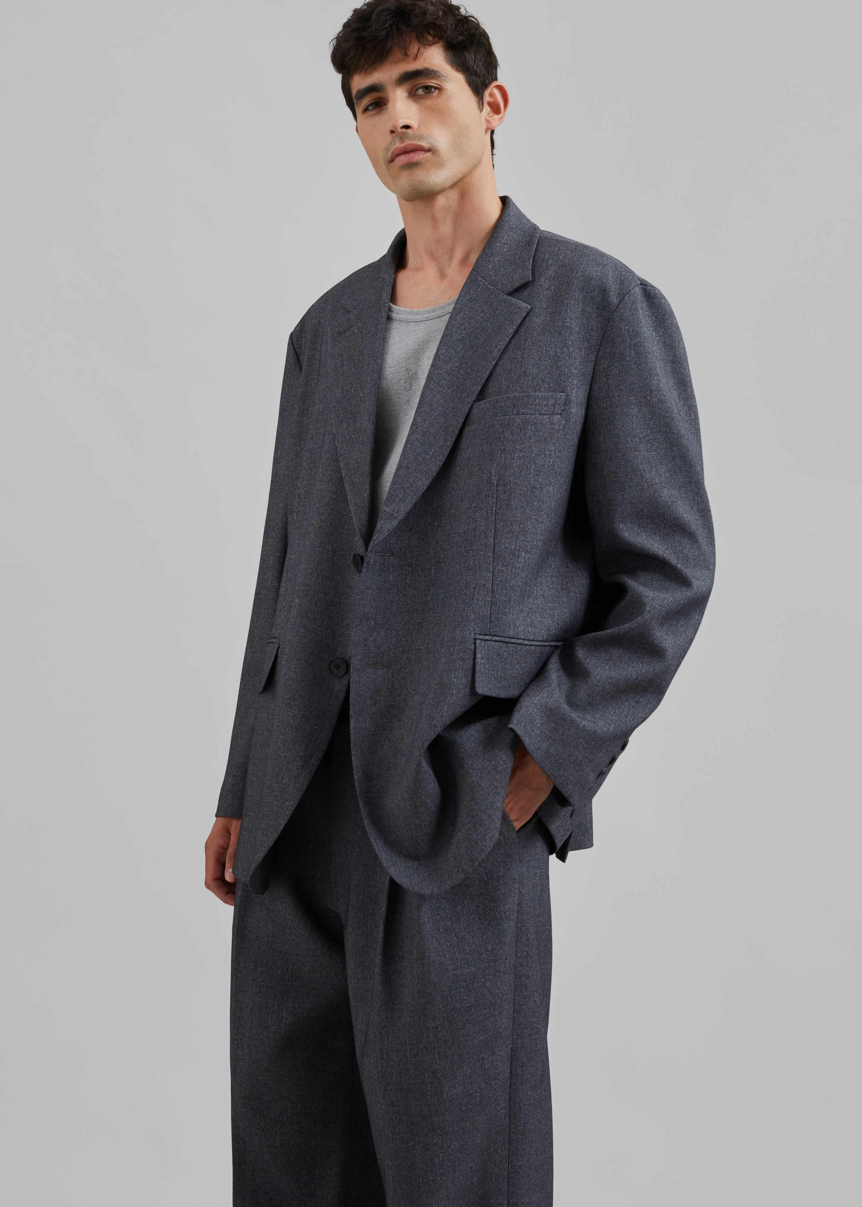Beo Suit Pants - Grey Melange - Image 9