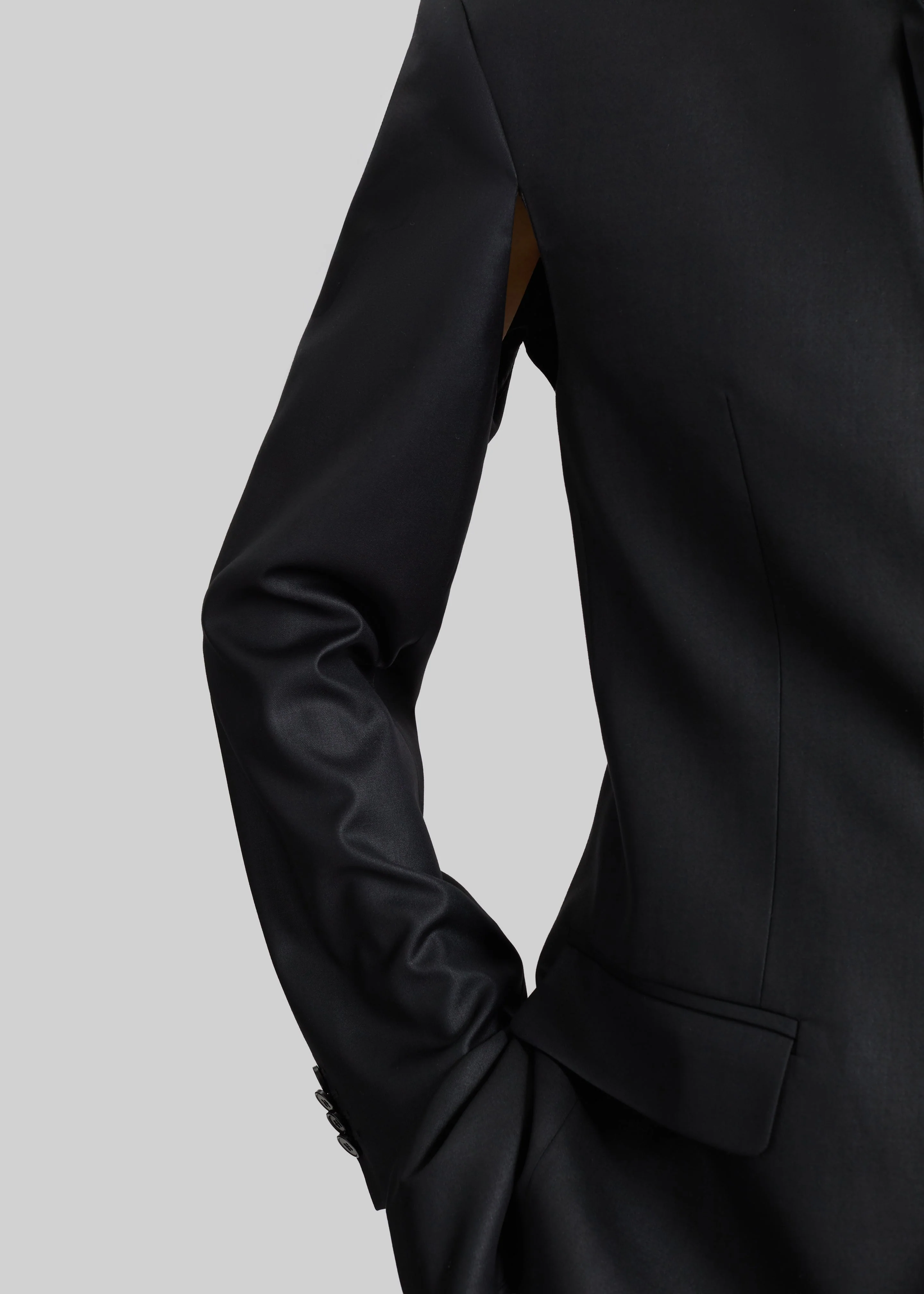 Bettter Folded Blazer With Slits - Black - Image 8