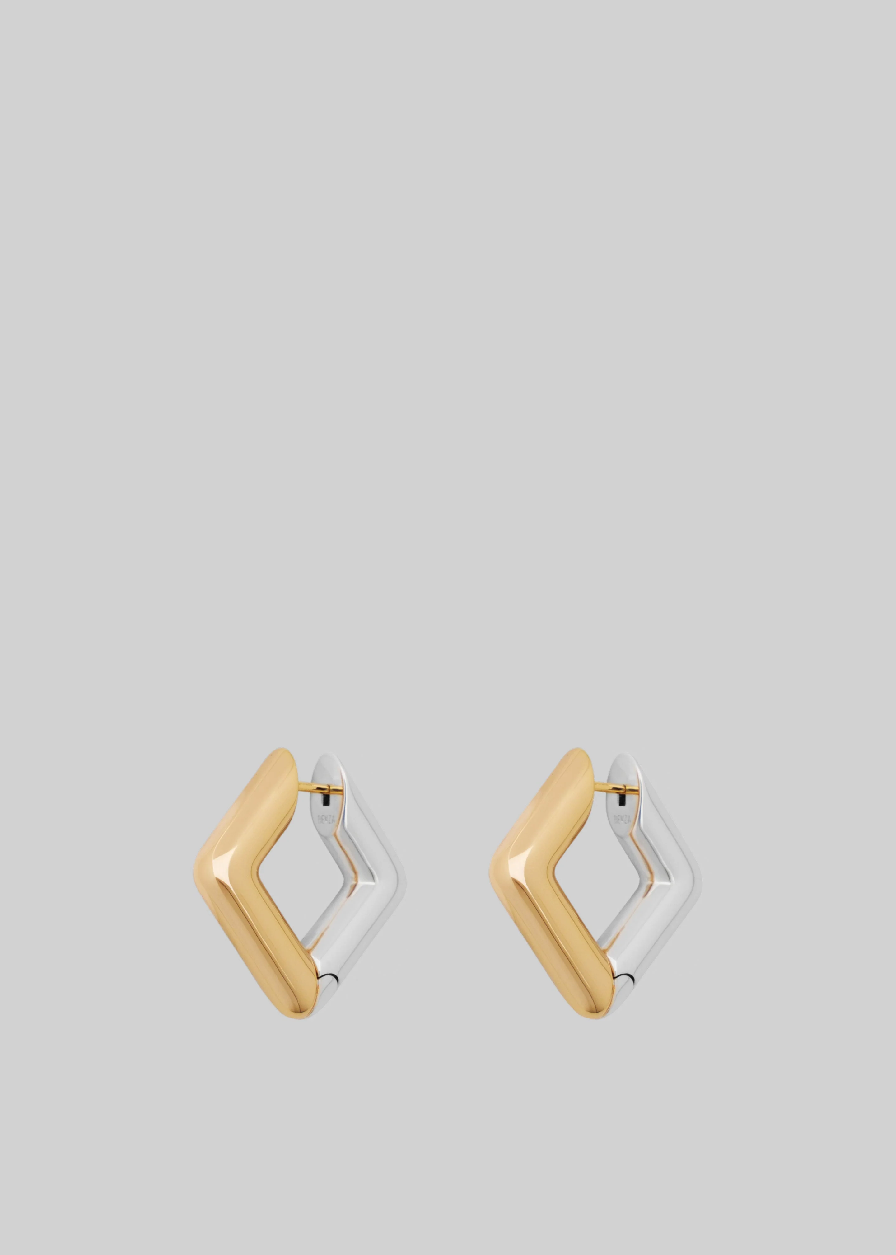 Bevza Square Earrings - Golden/Silver