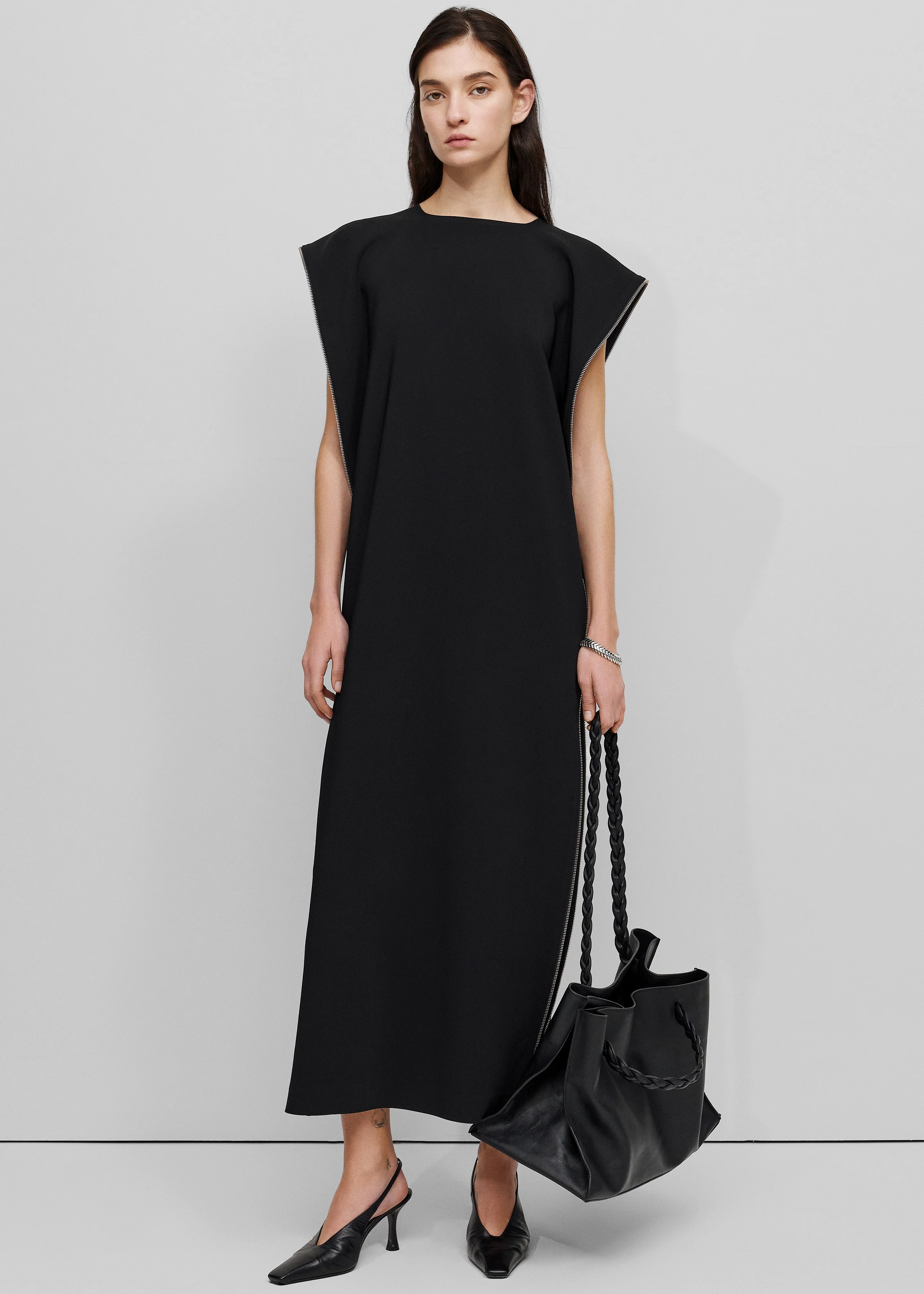 Bevza Zipper Dress - Black - Image 3
