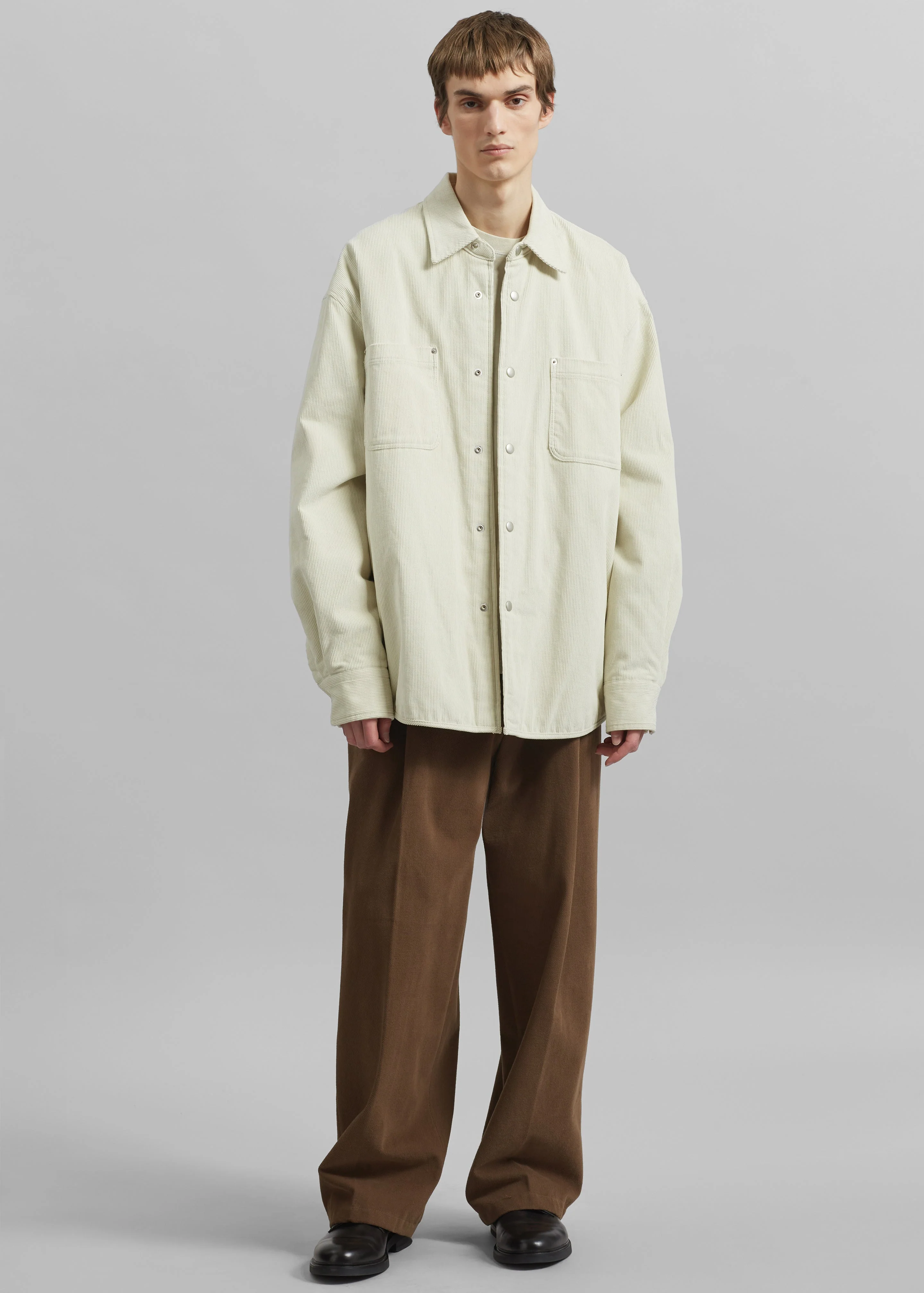Borken Pleated Twill Pants - Brown - Image 8