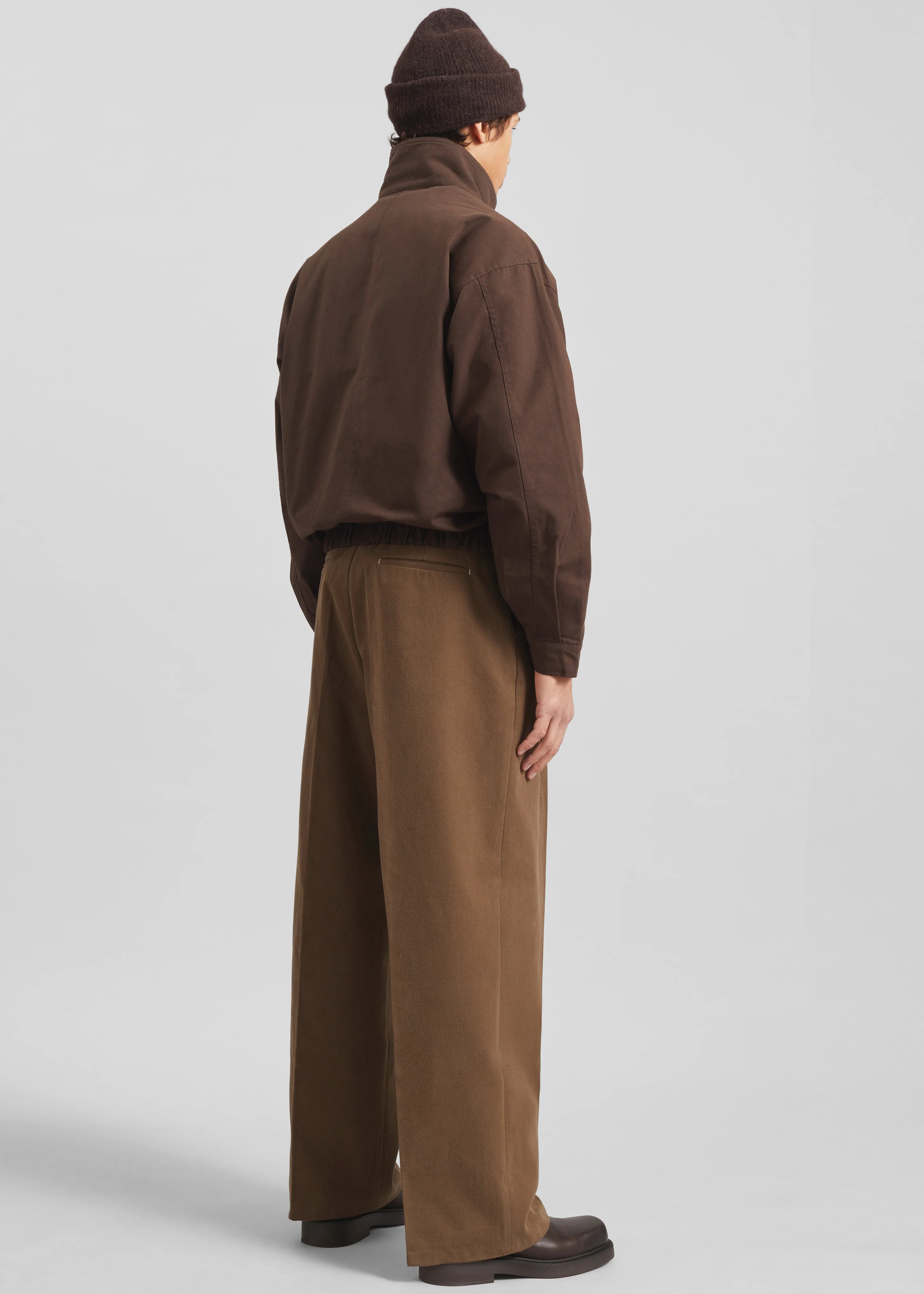 Borken Pleated Twill Pants - Brown - Image 9