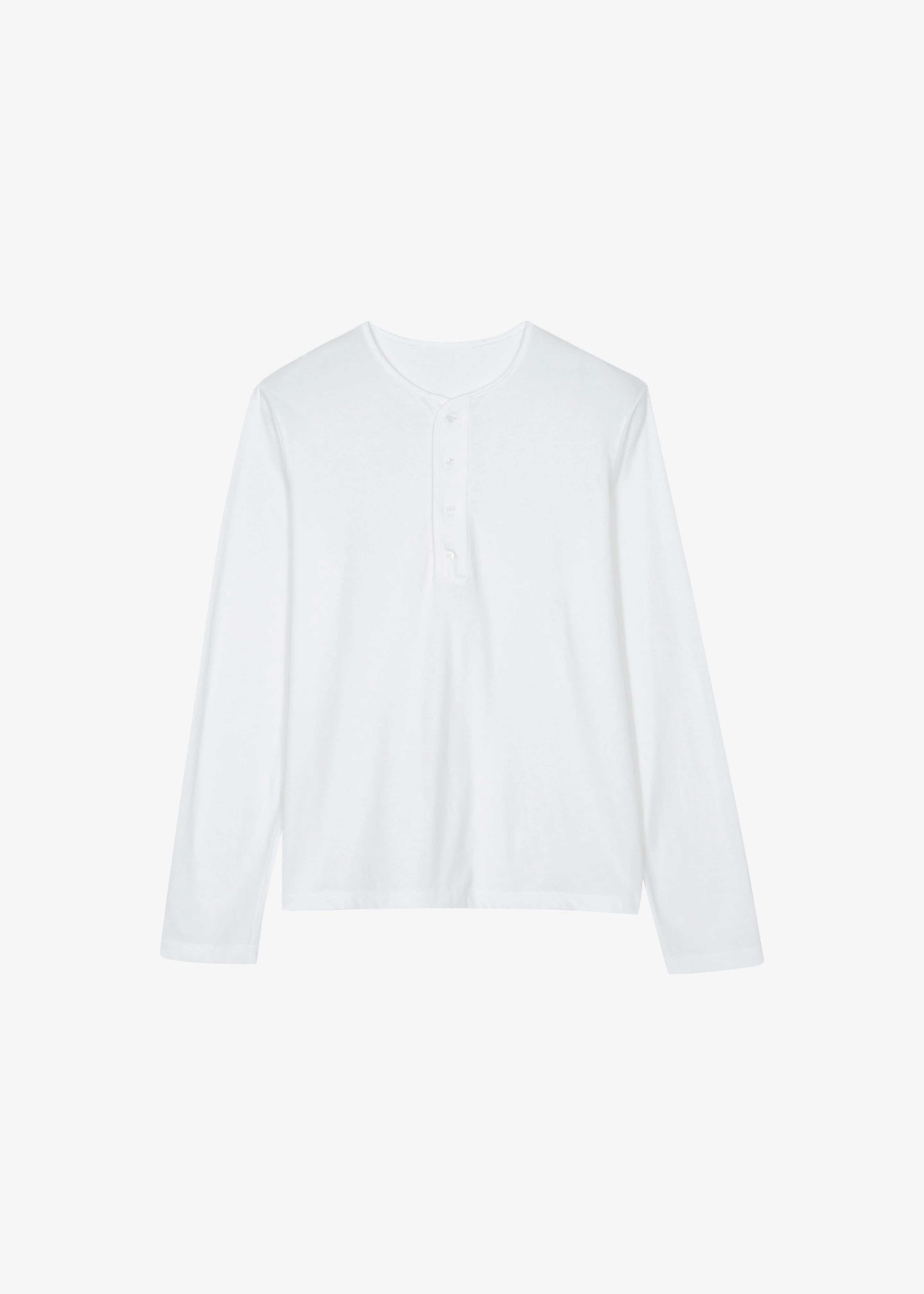 Bourke Soft Cotton Henley T-Shirt - White - Image 6