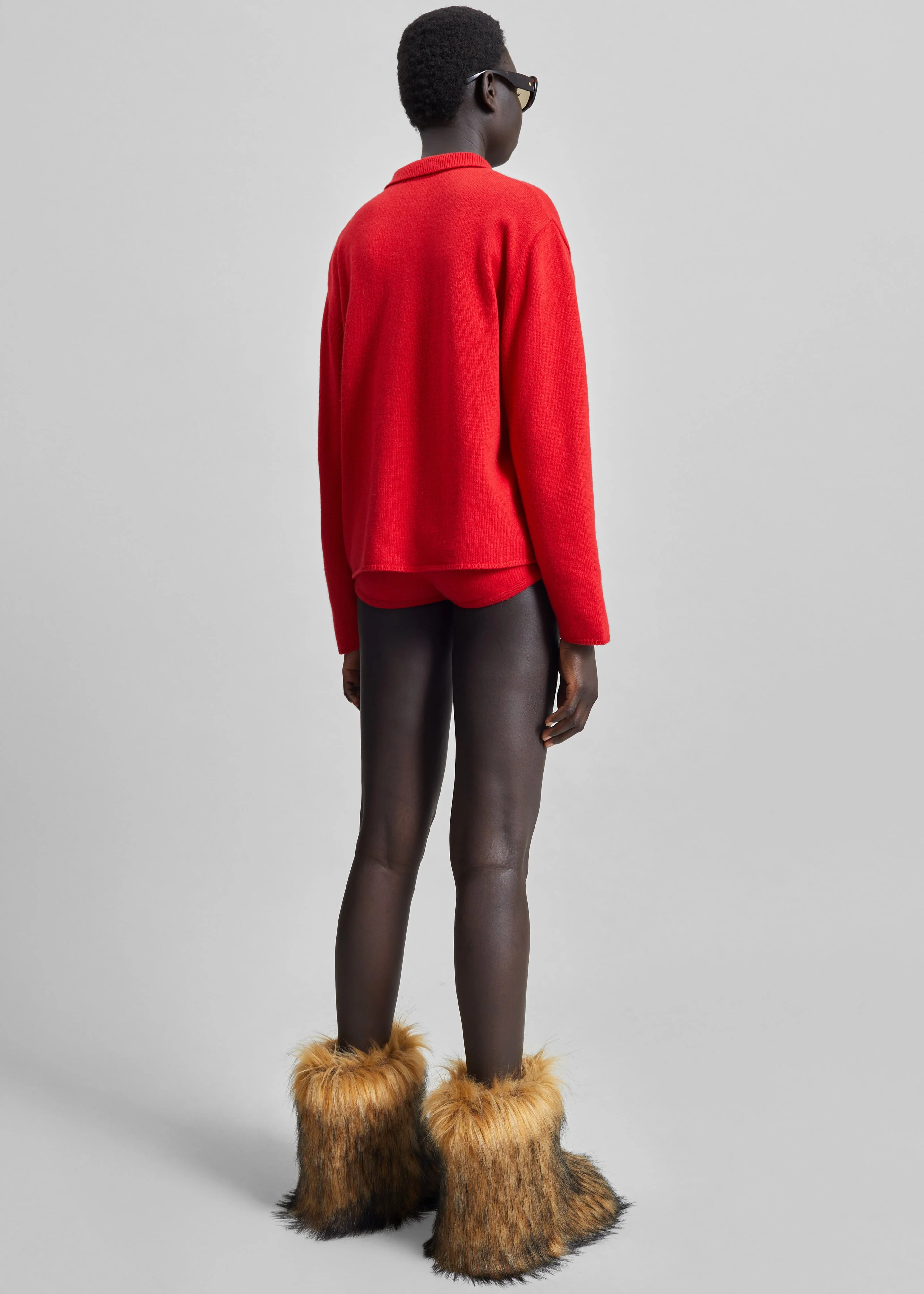Bresica Knit Polo Sweater - Red - Image 8