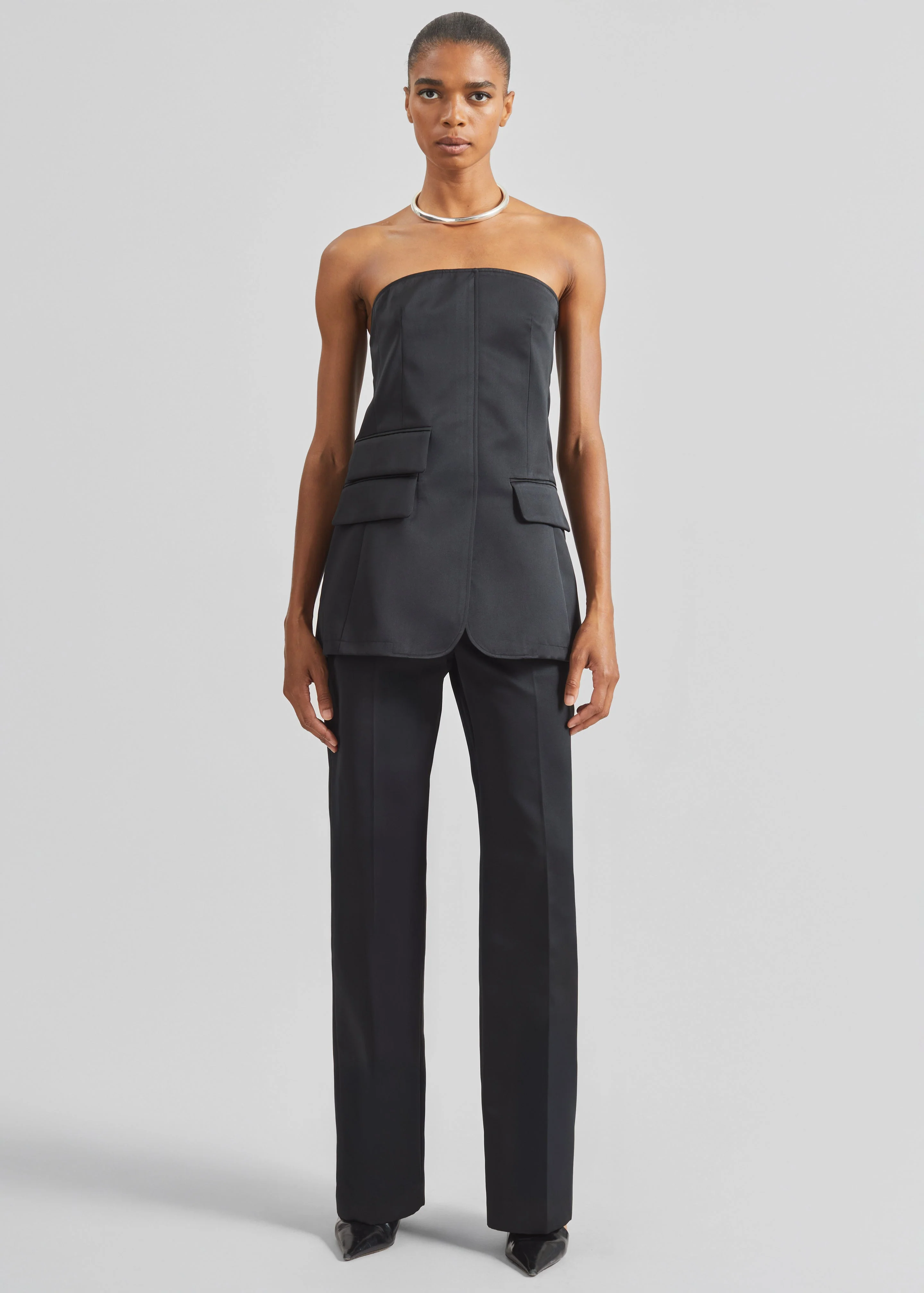Brickell Satin Trousers - Black - Image 3