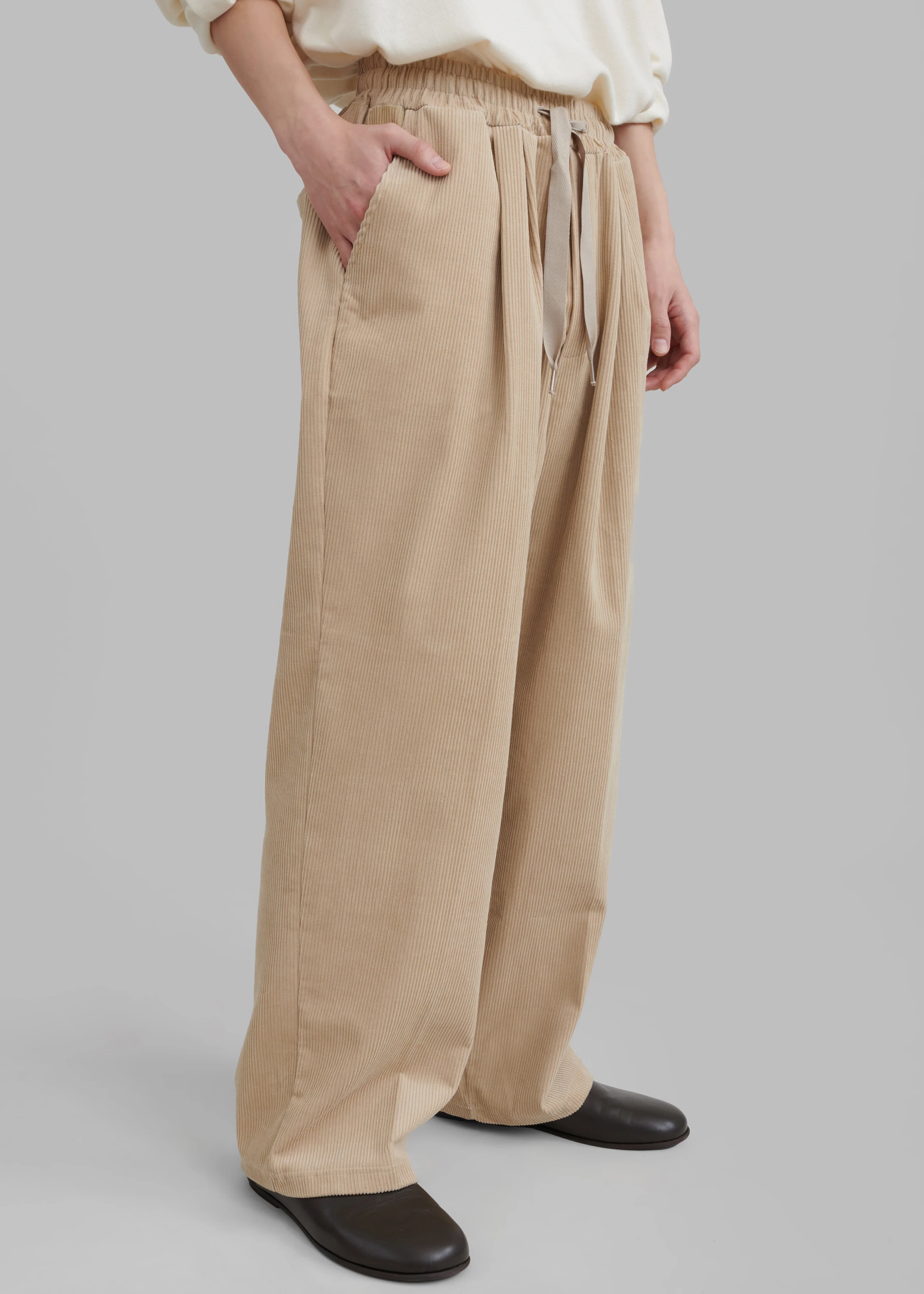 Brixton Corduroy Joggers - Beige - Image 4