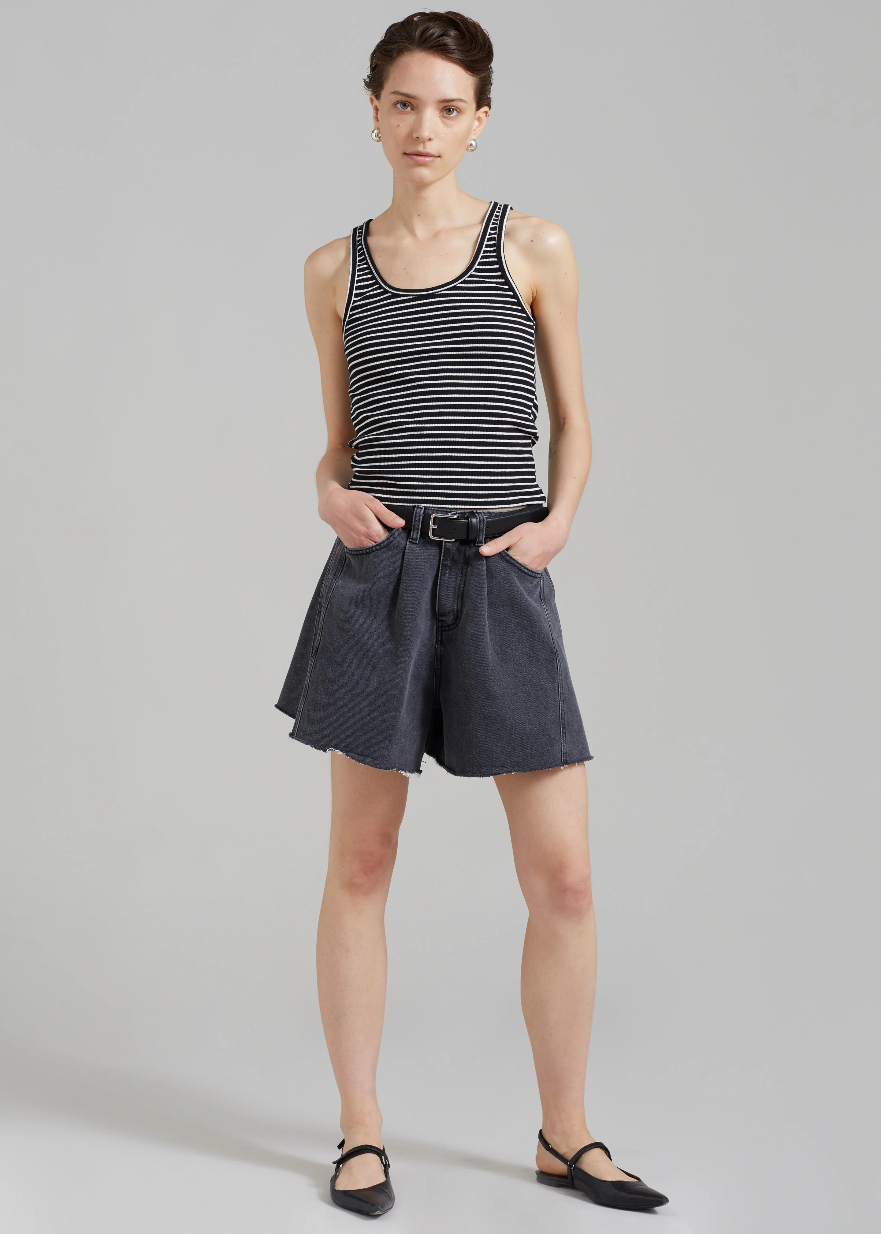 Bryn Tank Top - White Stripe - Image 3