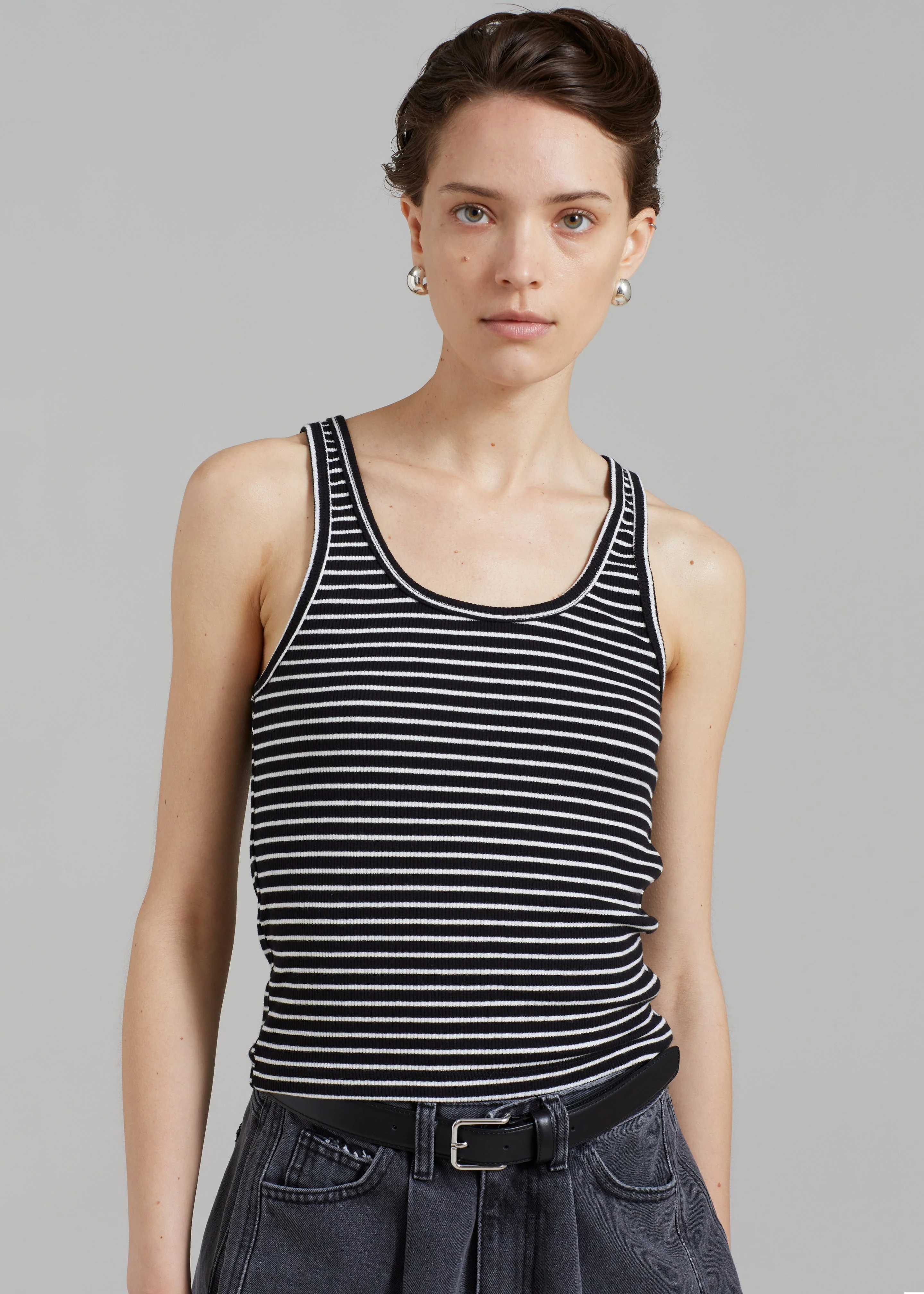 Bryn Tank Top - White Stripe - Image 4