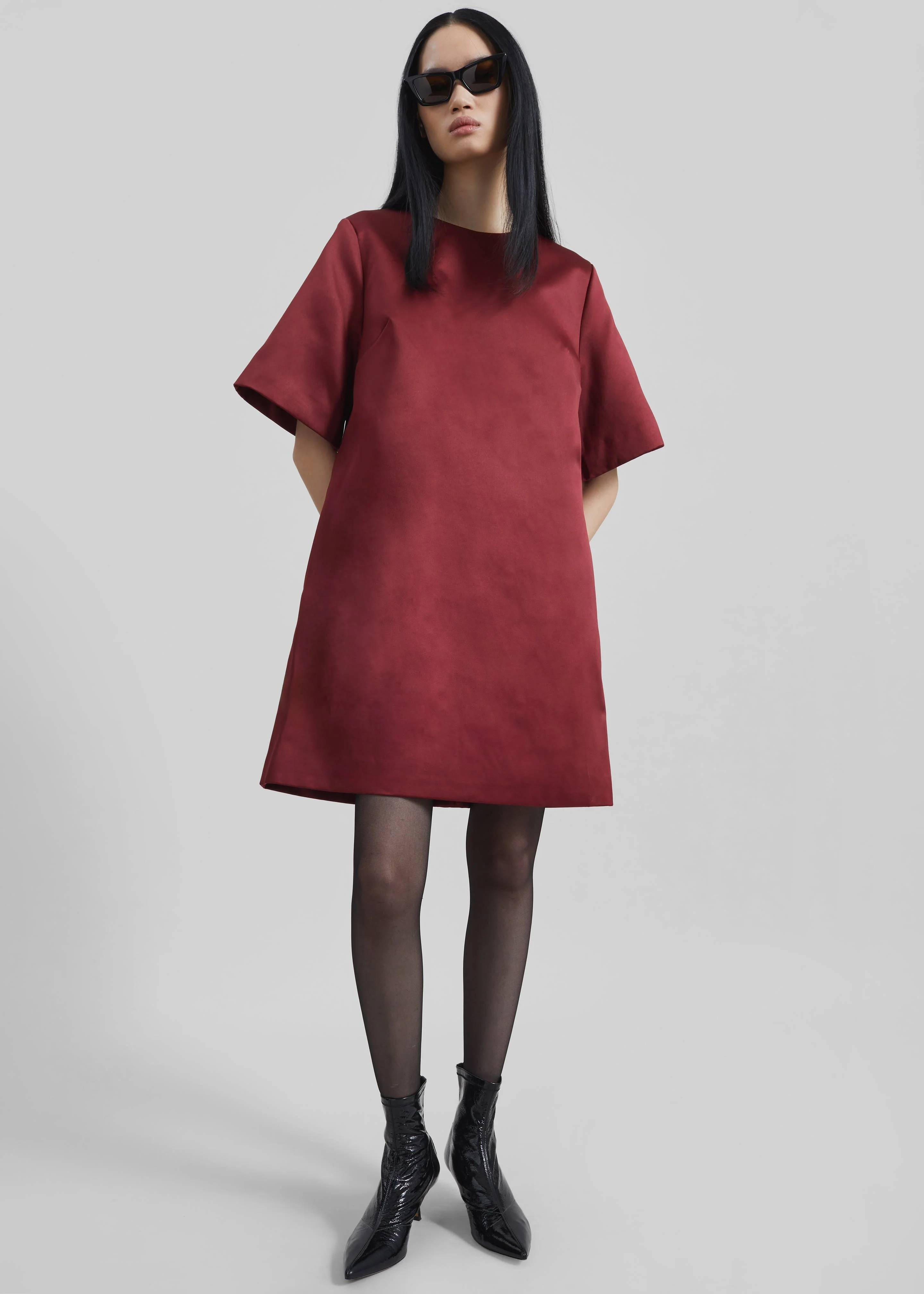 By Malene Birger Harperz Mini Dress - Cabernet - Image 2