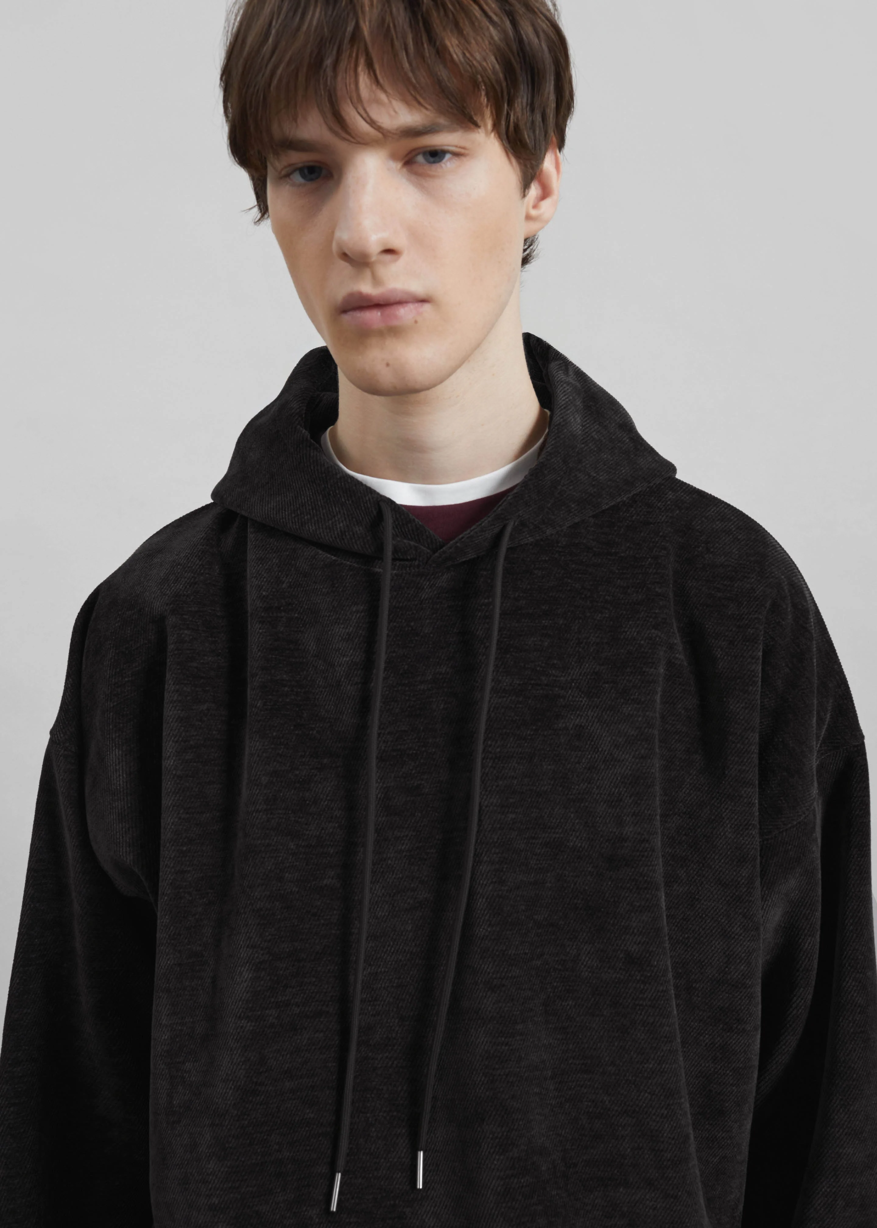 Caleb Velvet Hoodie - Black - Image 2