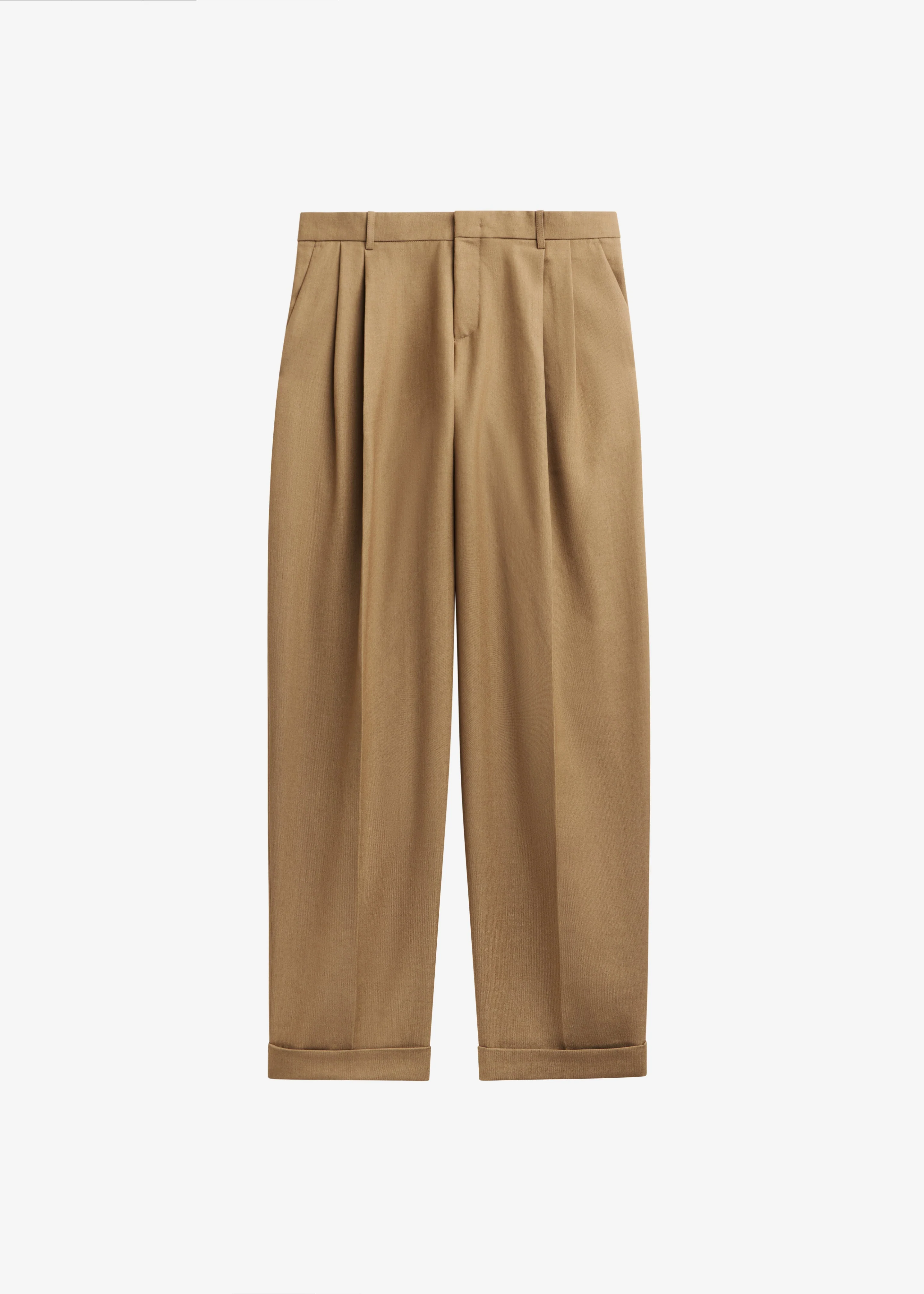 Canberra Pleated Trousers - Camel - Image 11