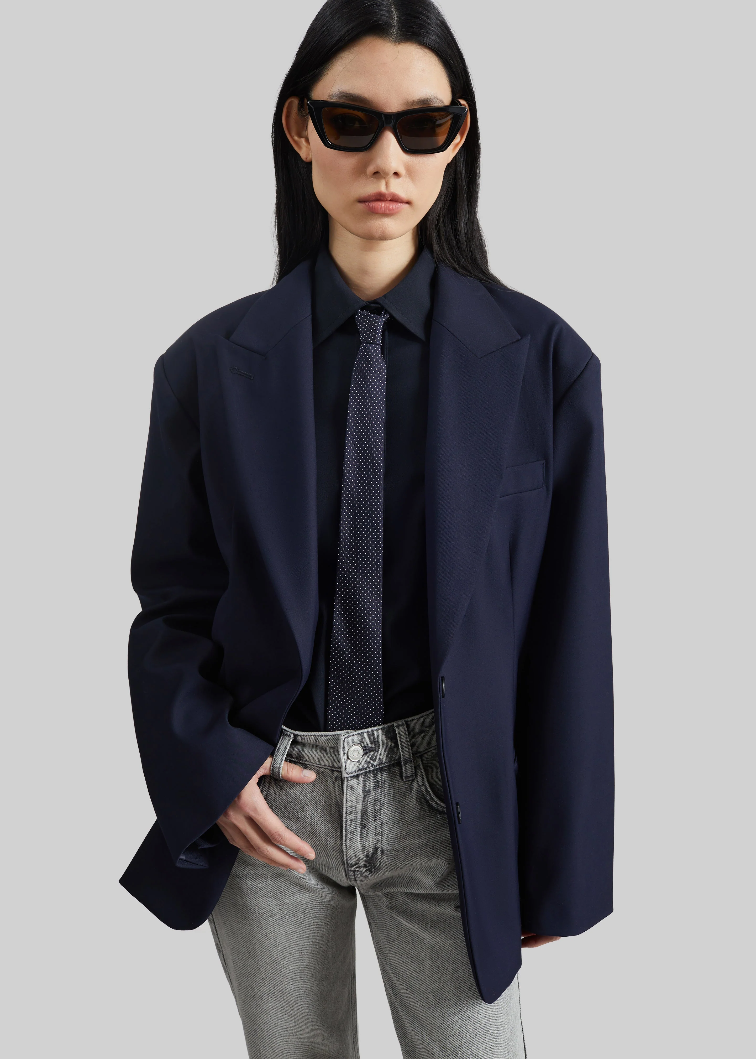 Canmore Double Vent Blazer - Navy - Image 3