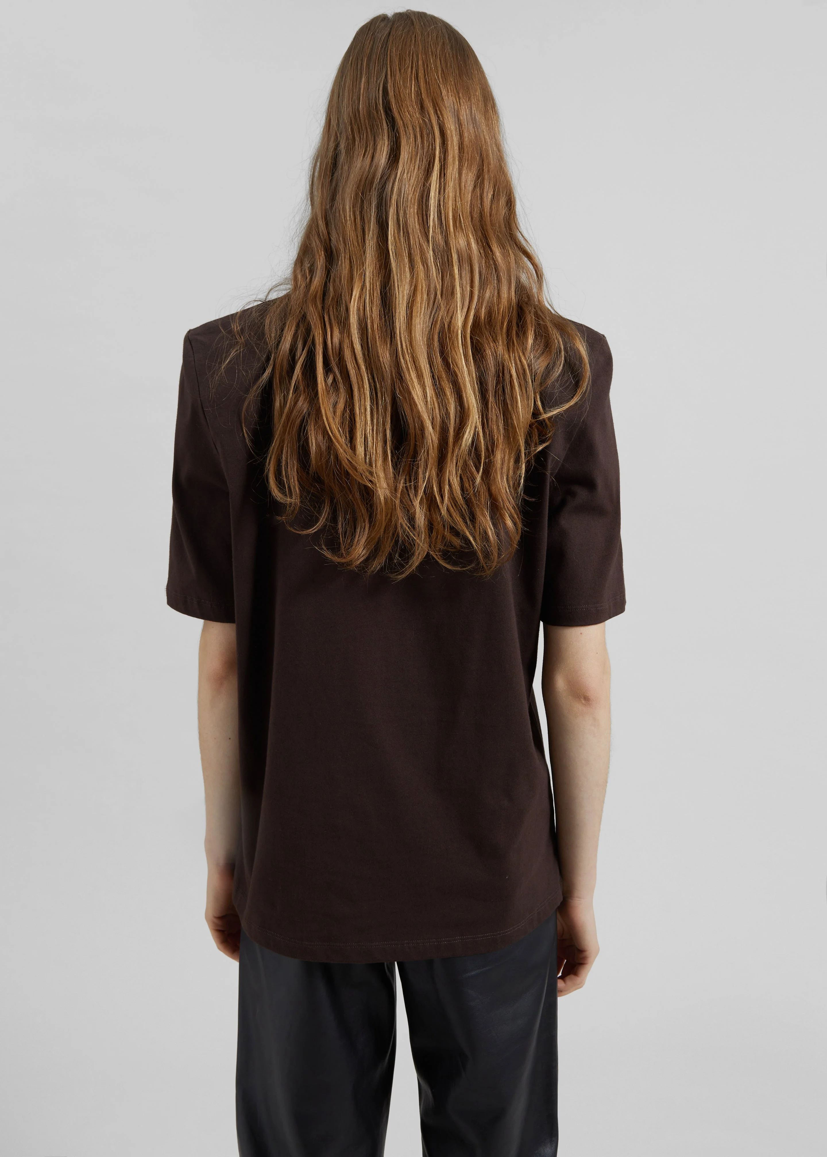 Carrington Padded Shoulder Tee - Brown - Image 6