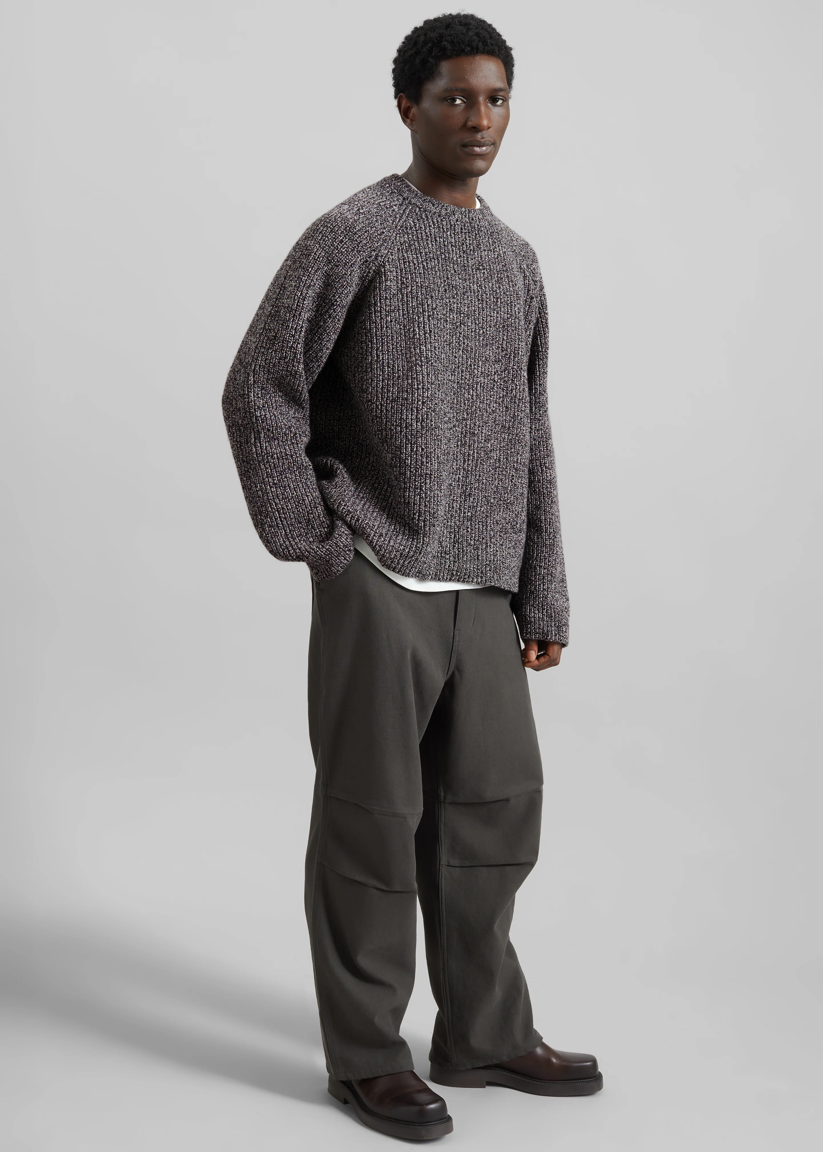 Carter Crewneck Sweater - Black Melange - Image 7