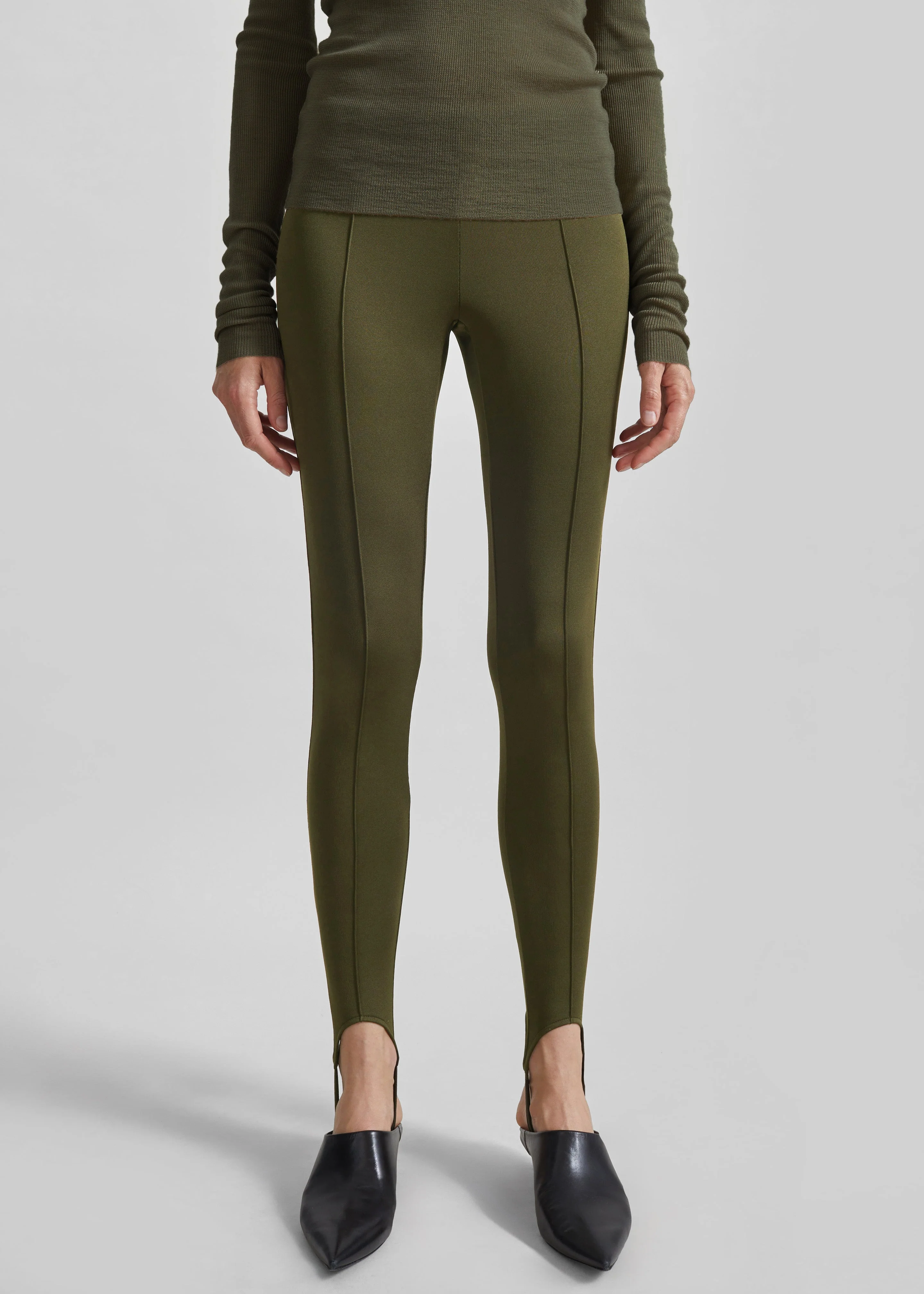 Caserta Stirrup Leggings - Olive - Image 5