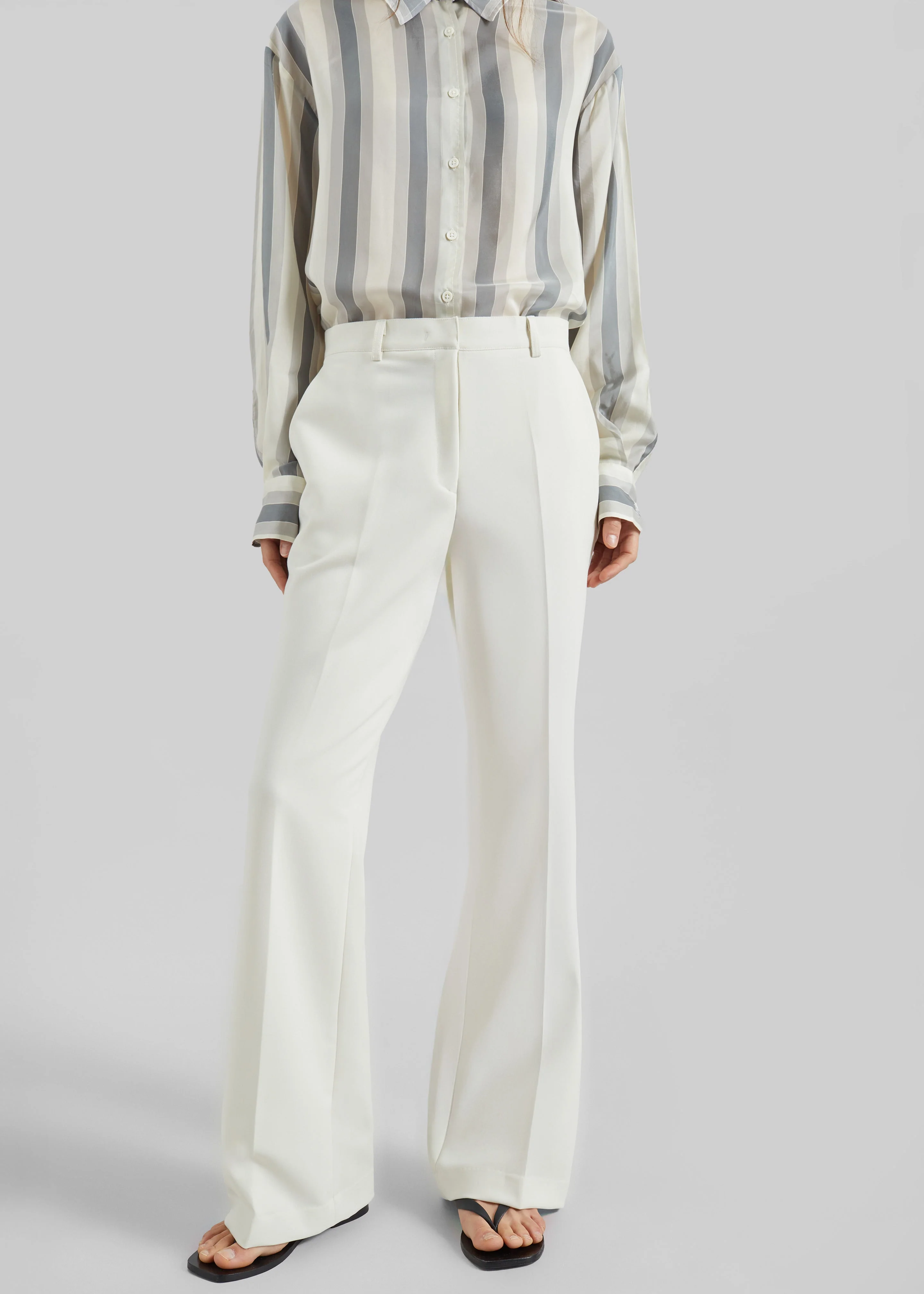 Chesnay Bootcut Pants - Cream - Image 5