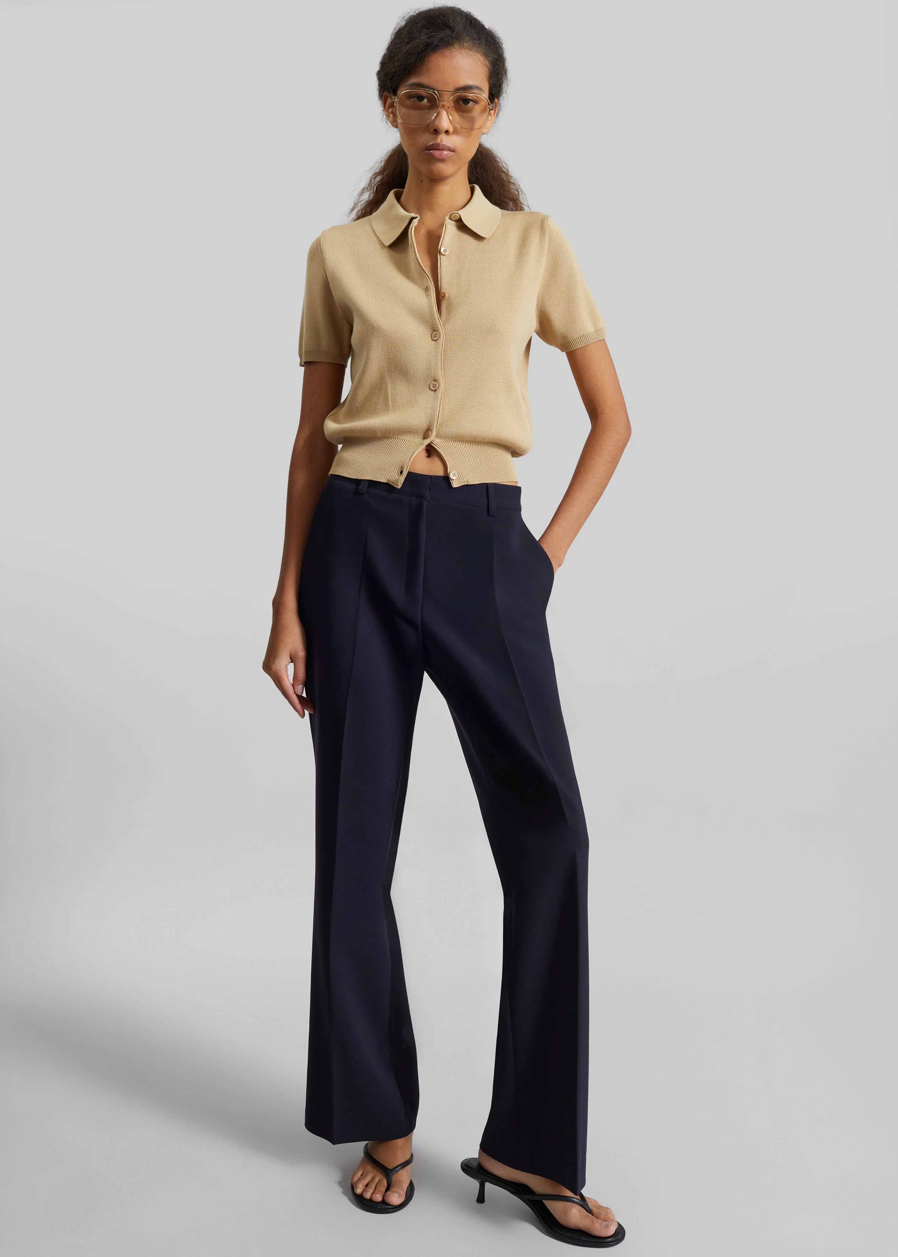 Chesnay Bootcut Pants - Navy