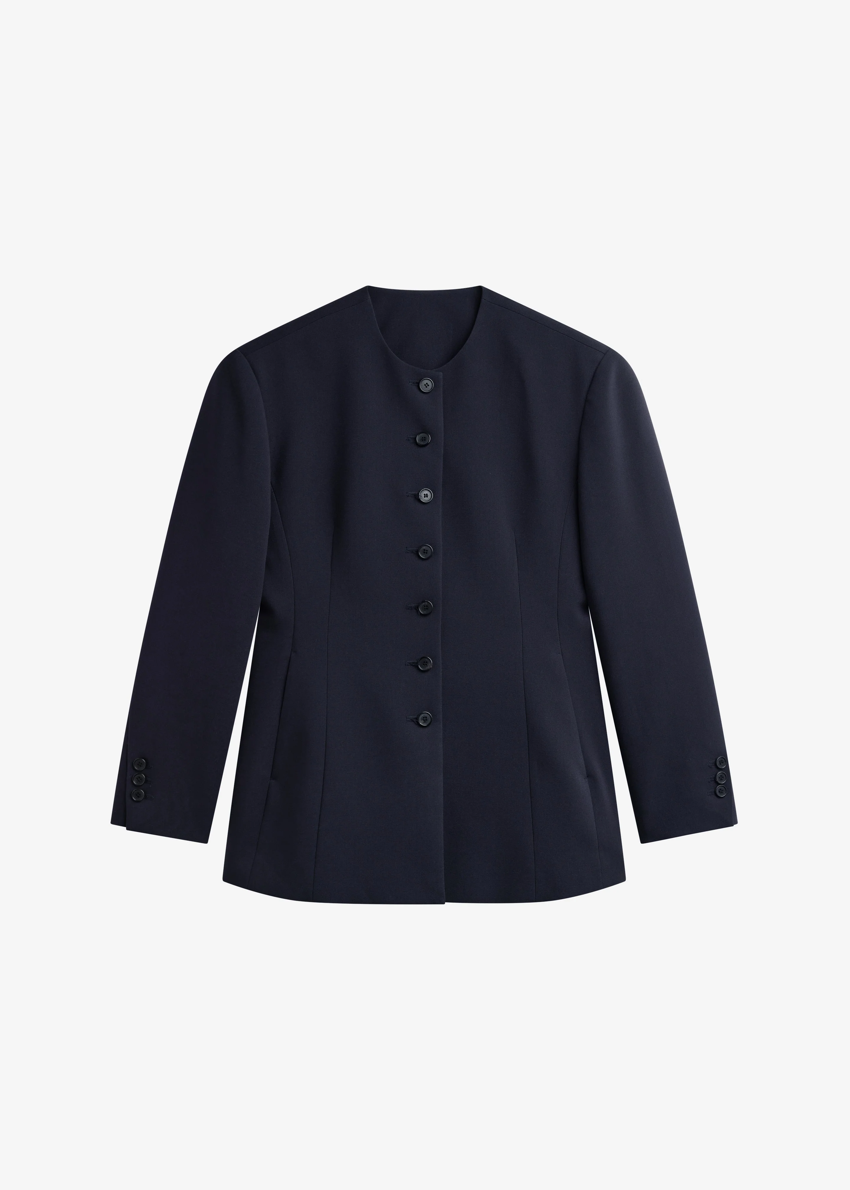 Chesnay Collarless Blazer - Navy - Image 7