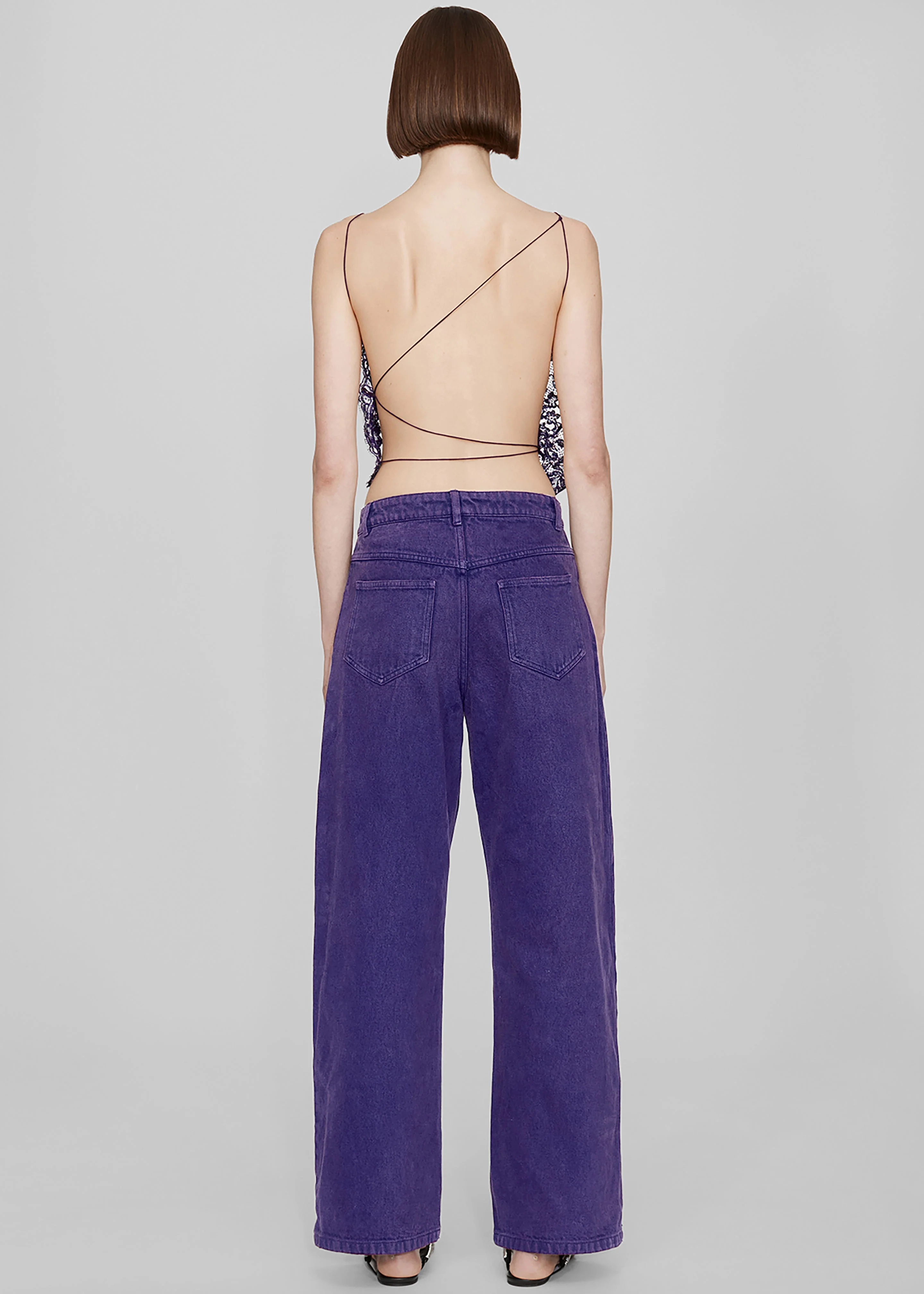 Christopher Esber Iris Floating Lace Cami - Dark Viola - Image 7