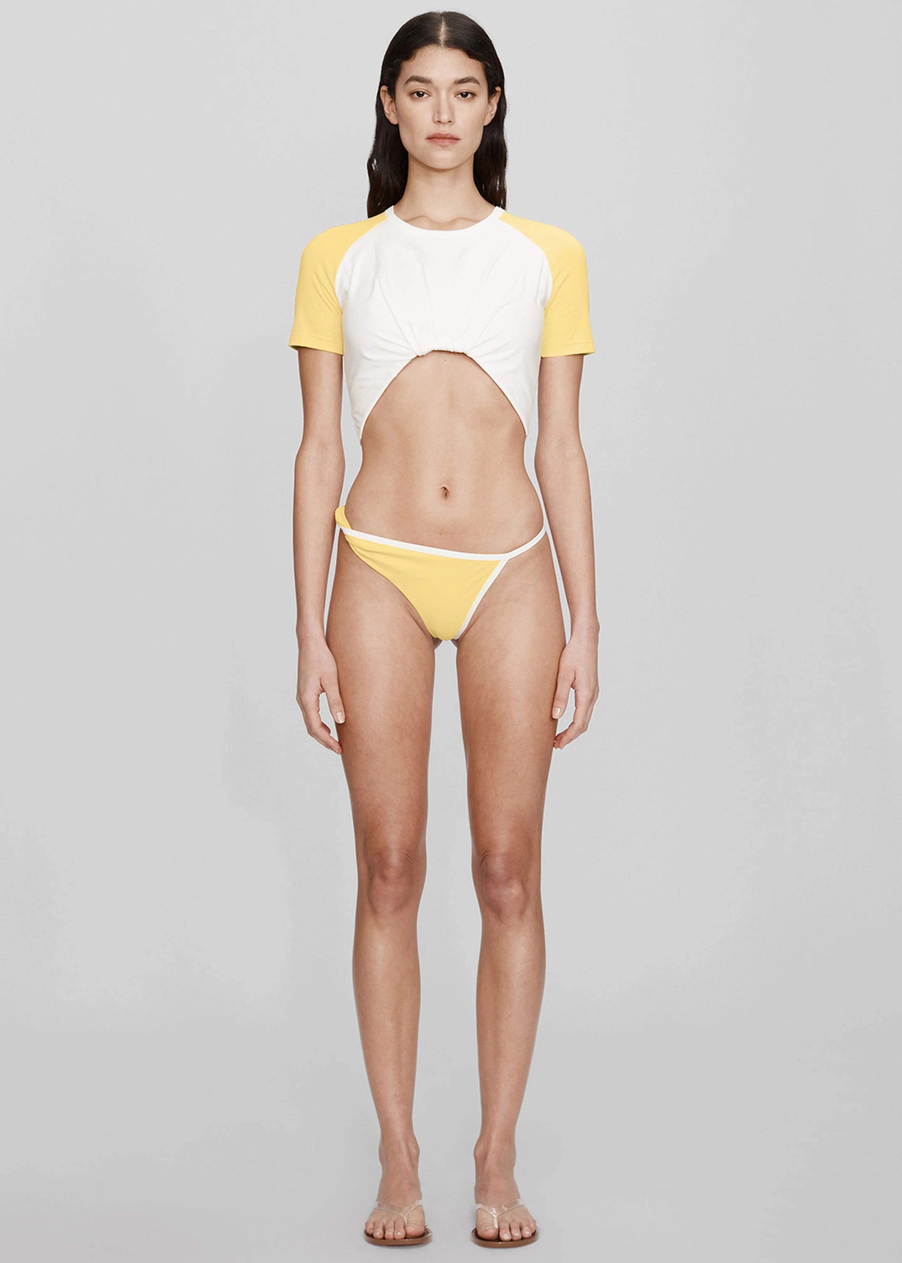 Christopher Esber Onda Twisted High Brief - Zest/White - Image 3