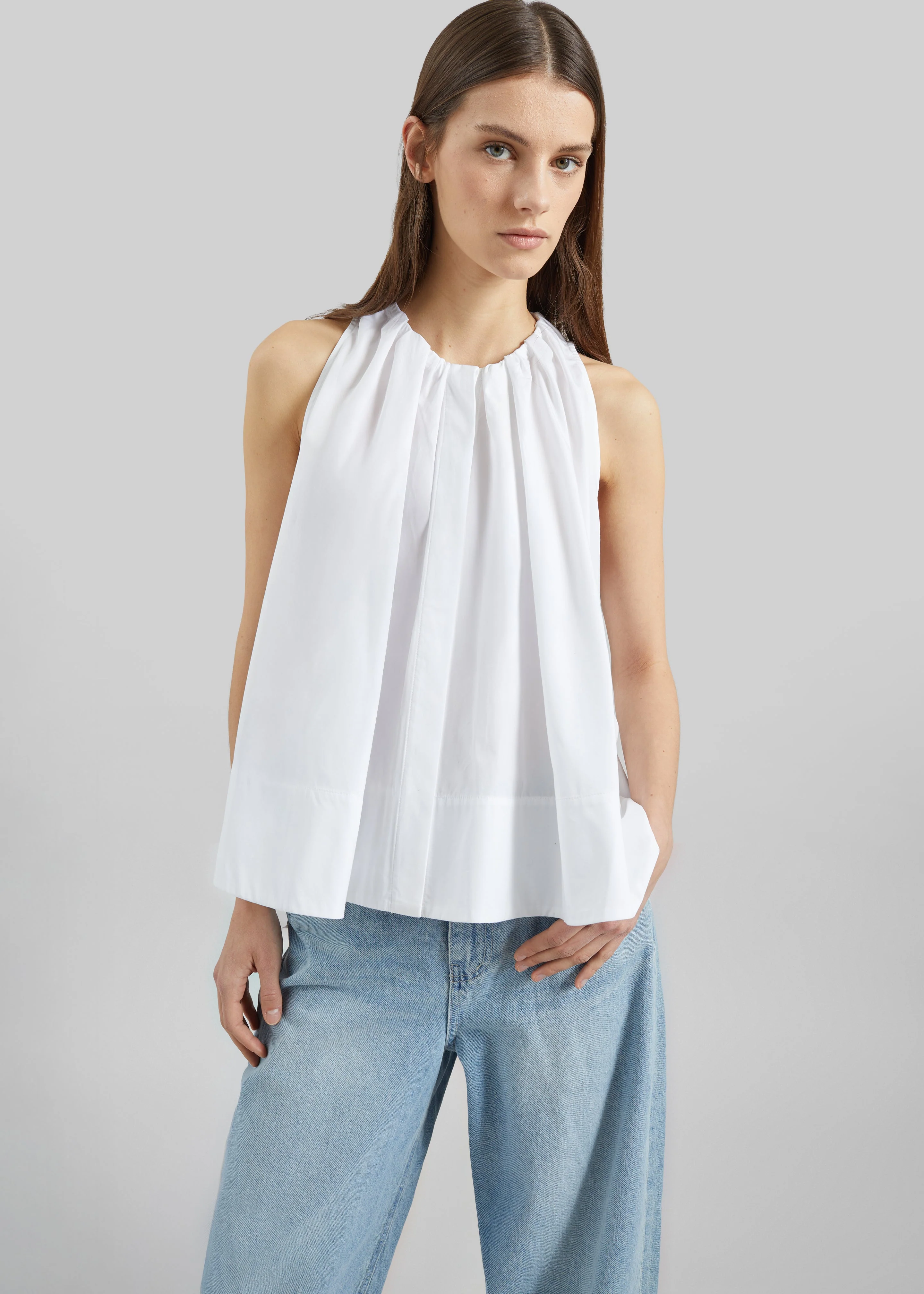 CO Gathered Tunic Shirt - White