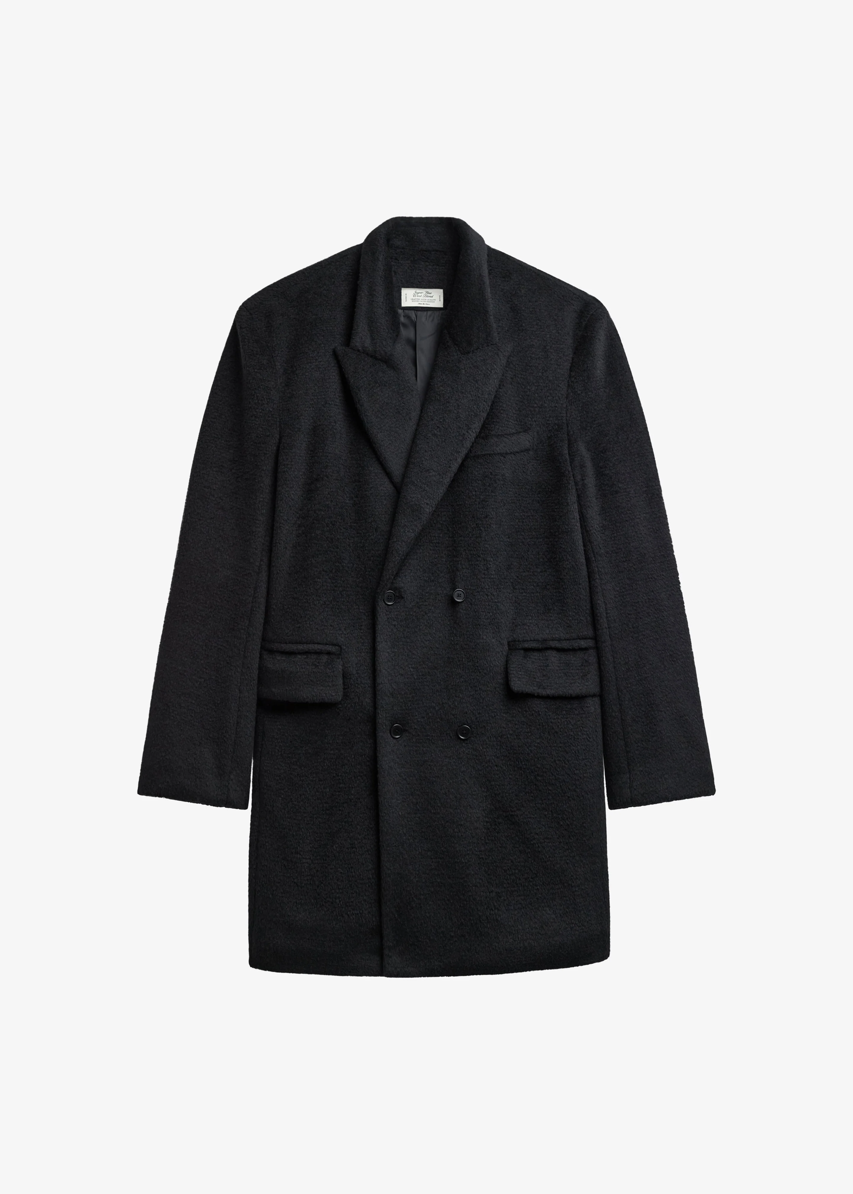 Coblence Textured Wool-Blend Coat - Black - Image 7